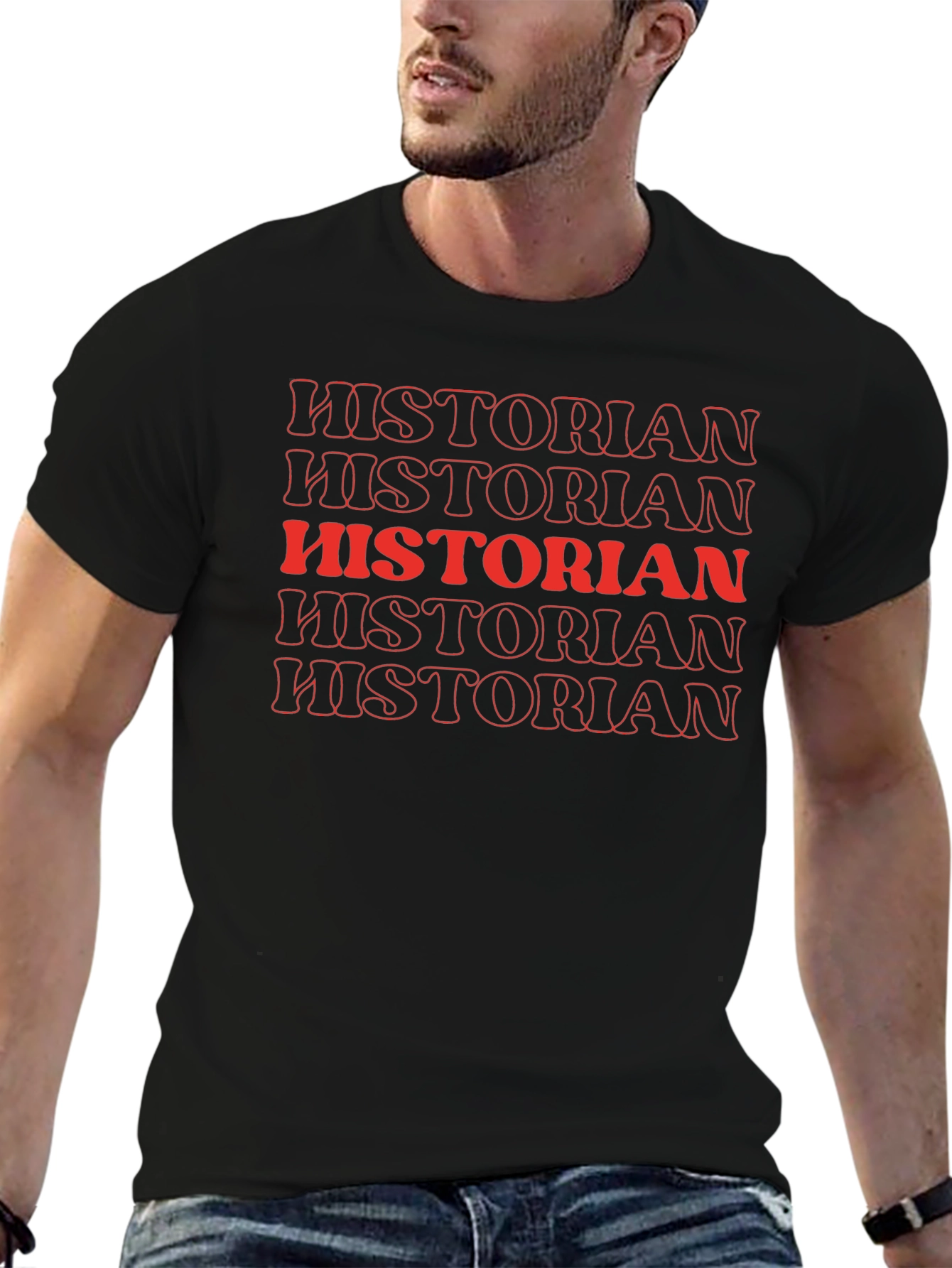 Historian Graphic T-Shirt - Black Crew Neck Tee