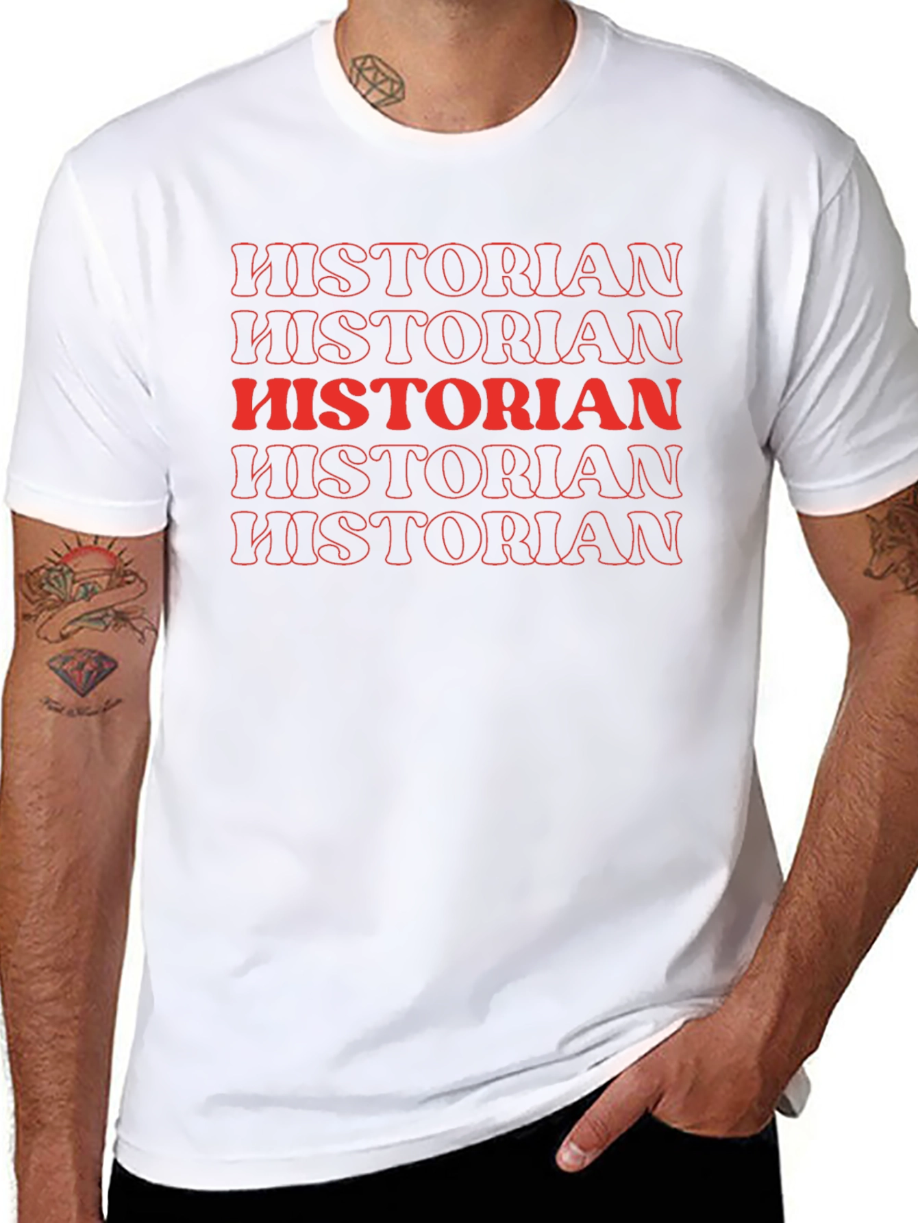 Historian Graphic T-Shirt - Black Crew Neck Tee