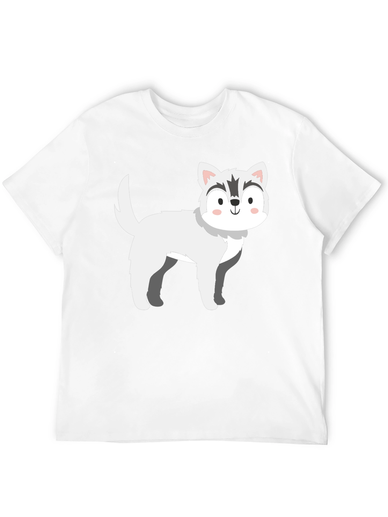 Husky Dog Graphic Black T-Shirt