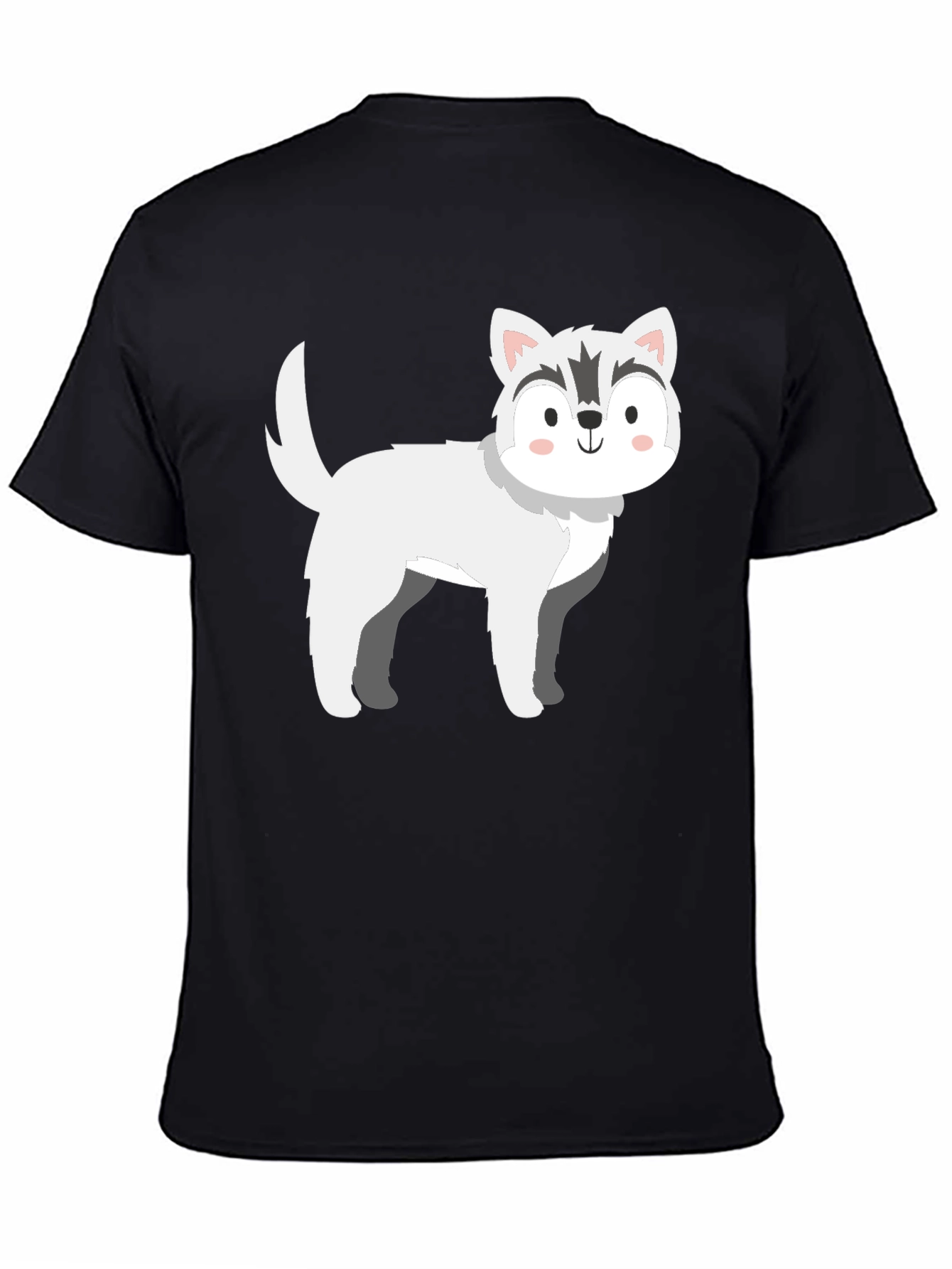 Husky Dog Graphic Black T-Shirt