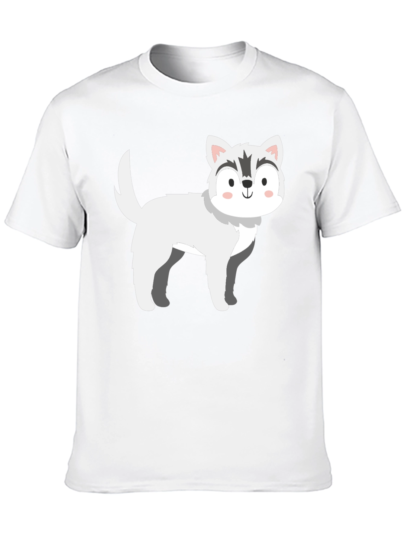 Husky Dog Graphic Black T-Shirt