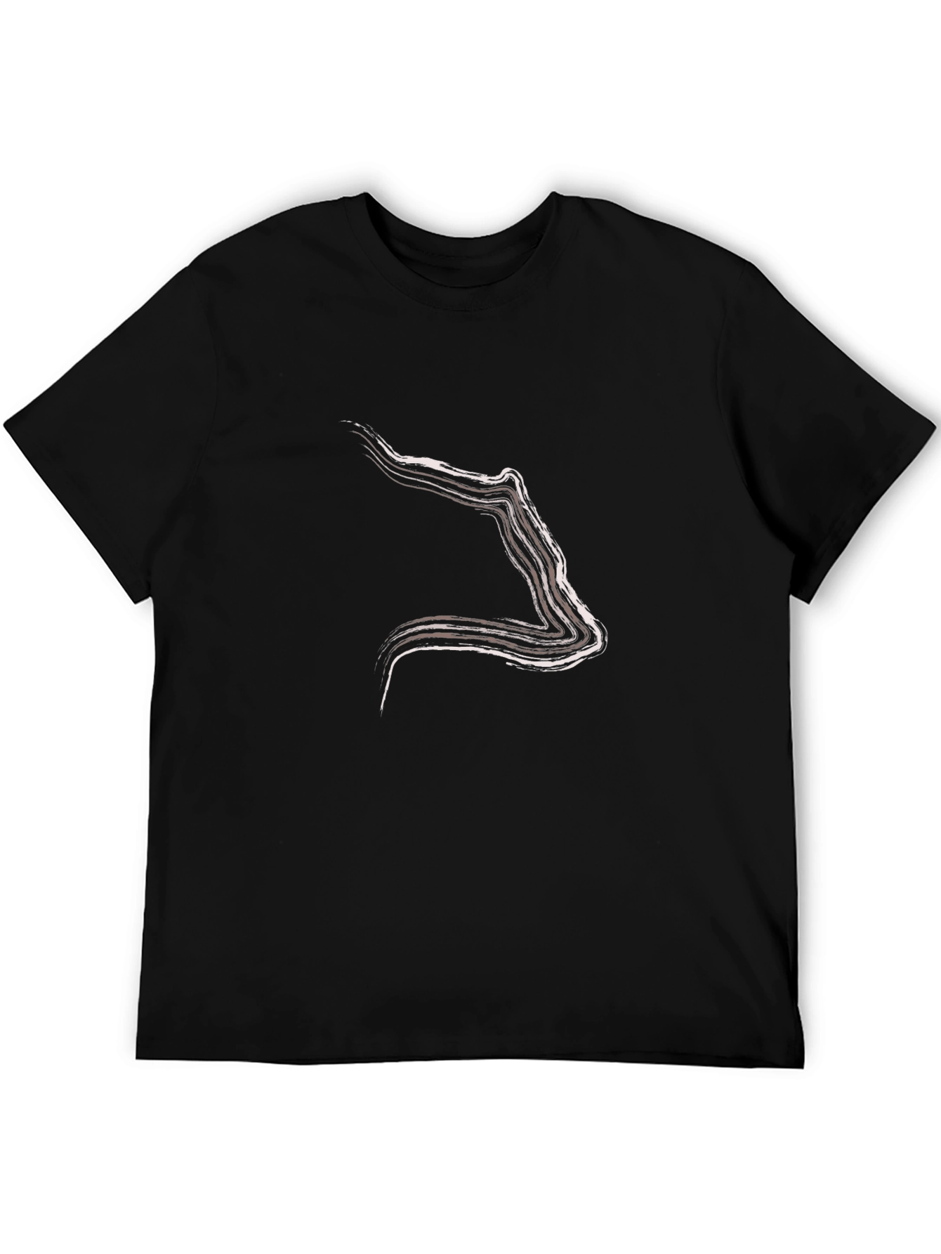 Abstract Line Art Black T-Shirt