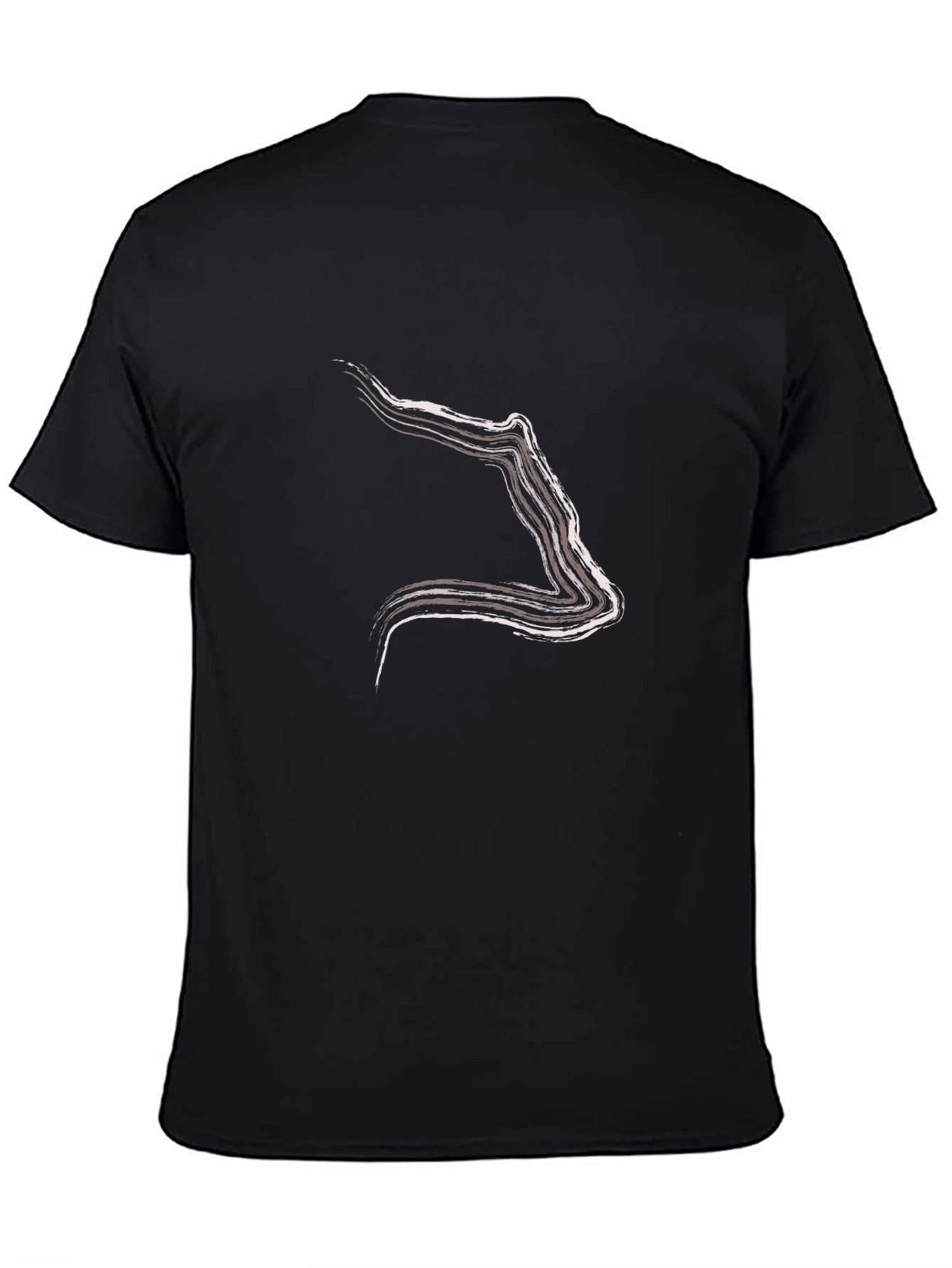 Abstract Line Art Black T-Shirt