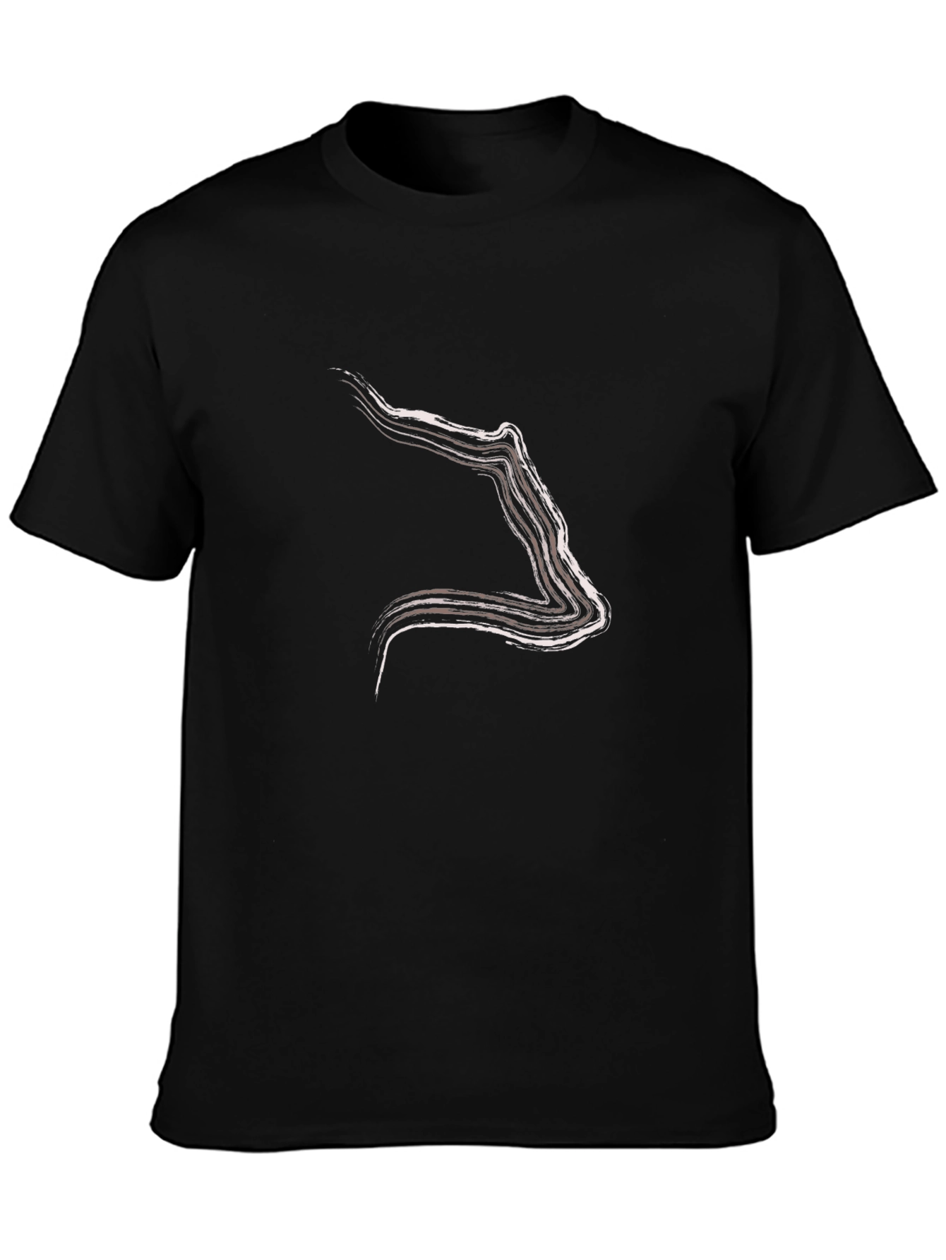 Abstract Line Art Black T-Shirt