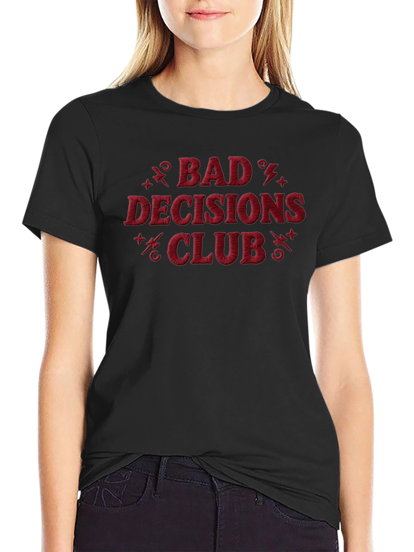 Bad Decisions Club Black Graphic Tee