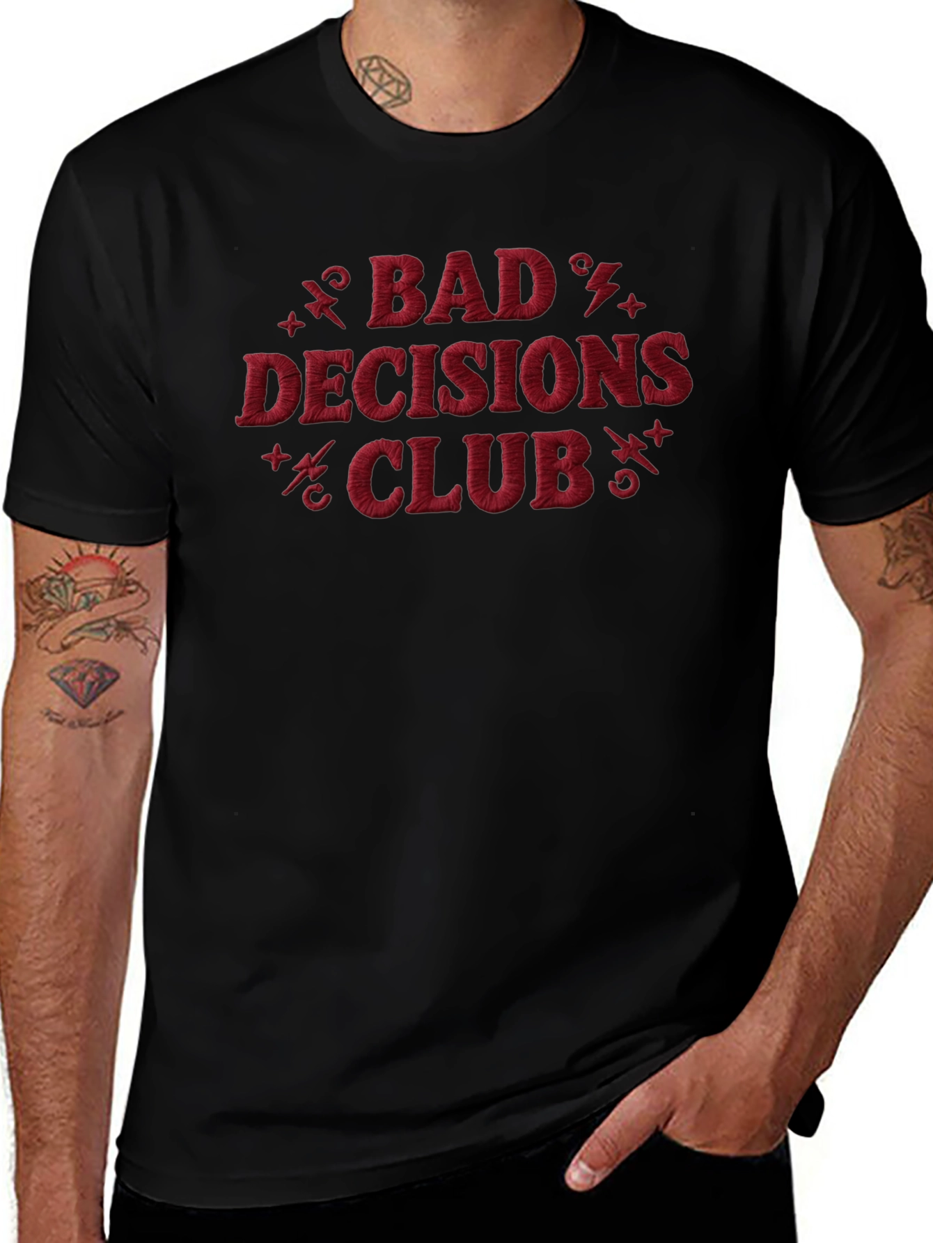 Bad Decisions Club Black Graphic Tee