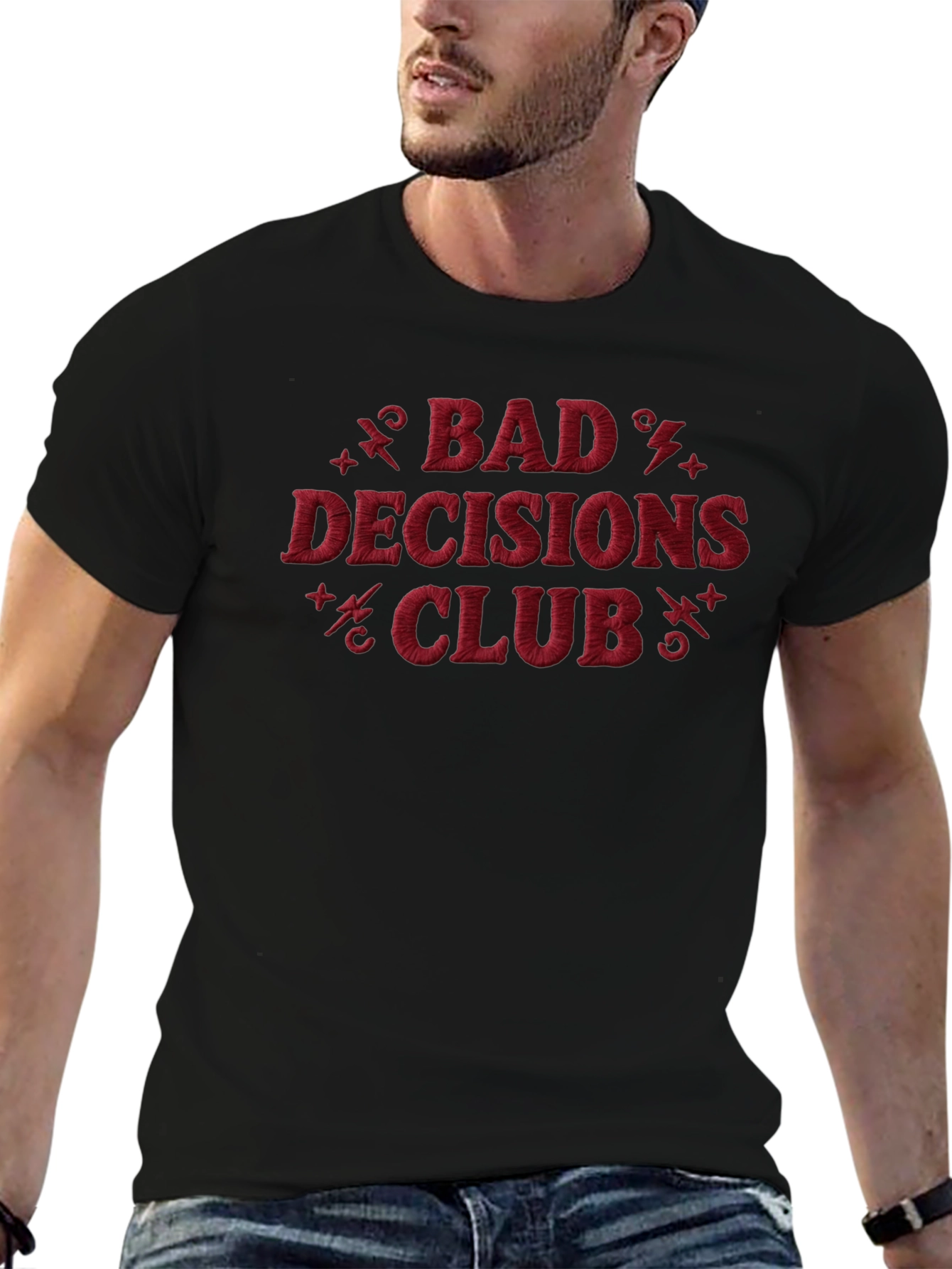 Bad Decisions Club Black Graphic Tee