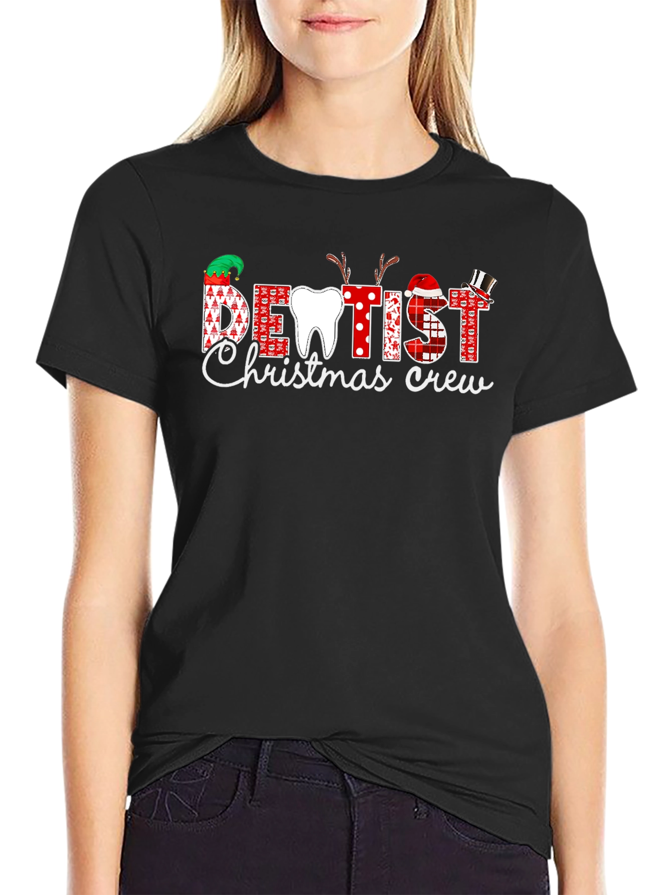 Dentist Christmas Crew T-Shirt Festive Holiday