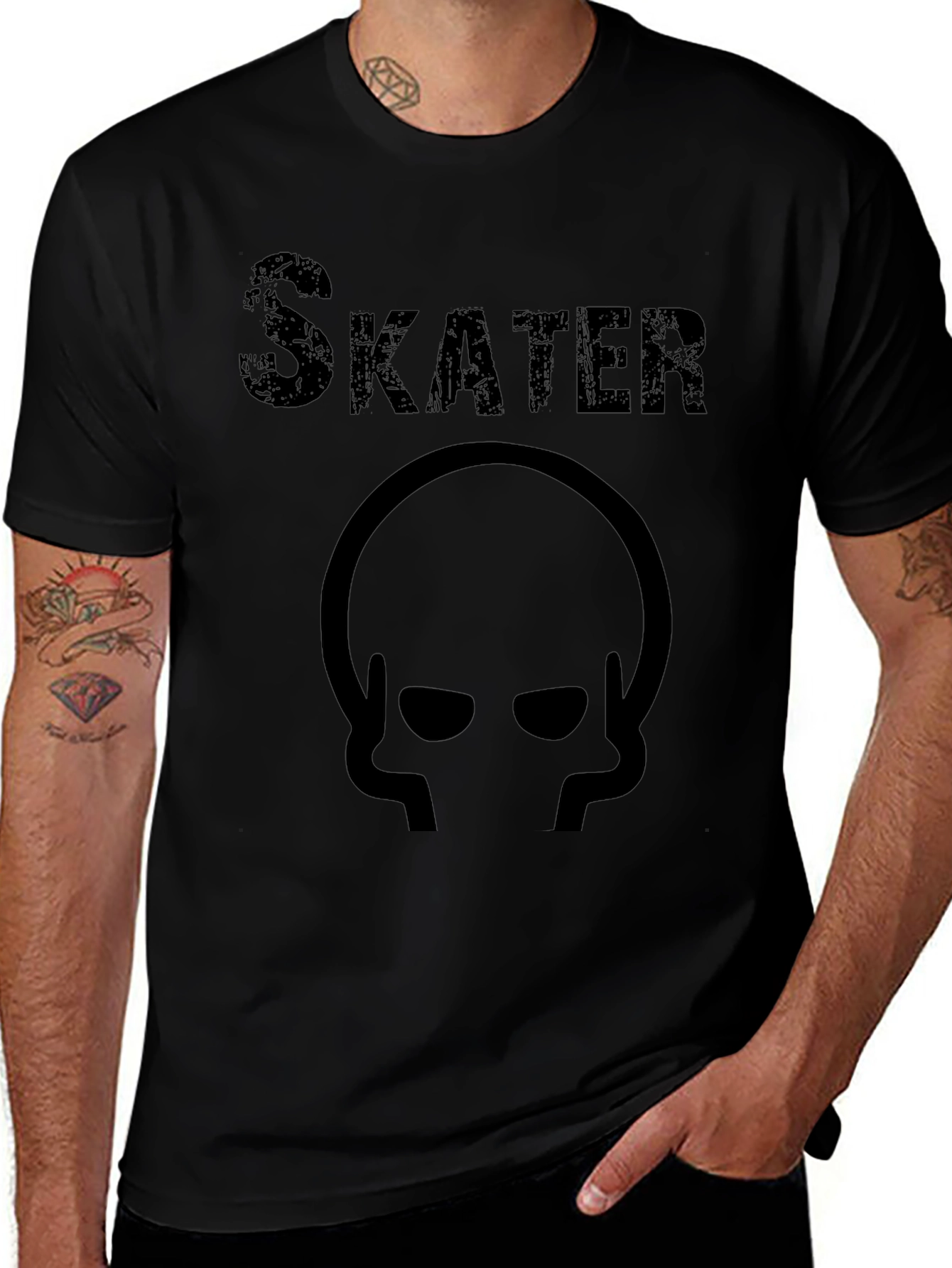 Skater Graphic T-Shirt - Black Tee