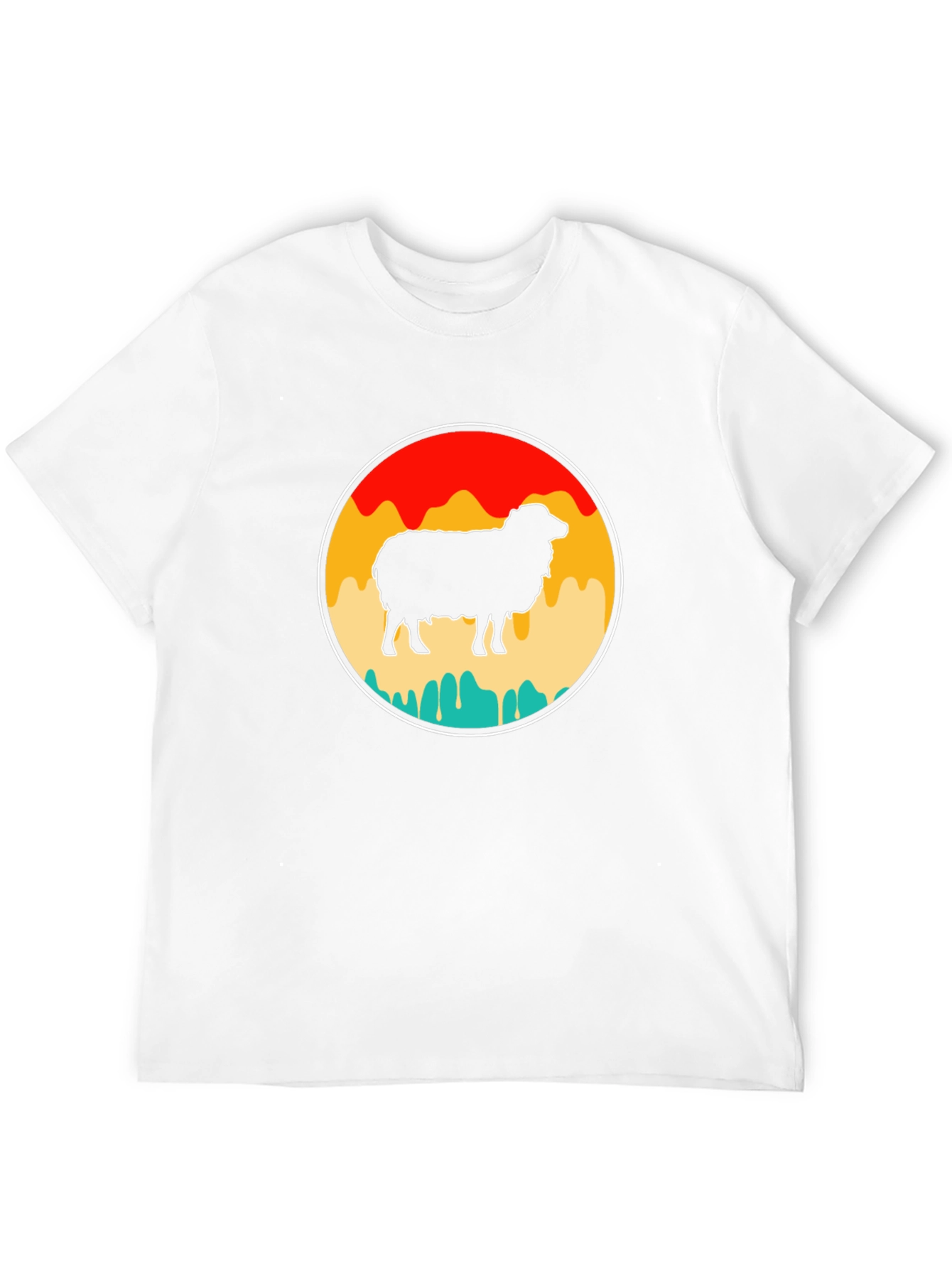 Retro Sheep T-Shirt - Black Cotton Tee