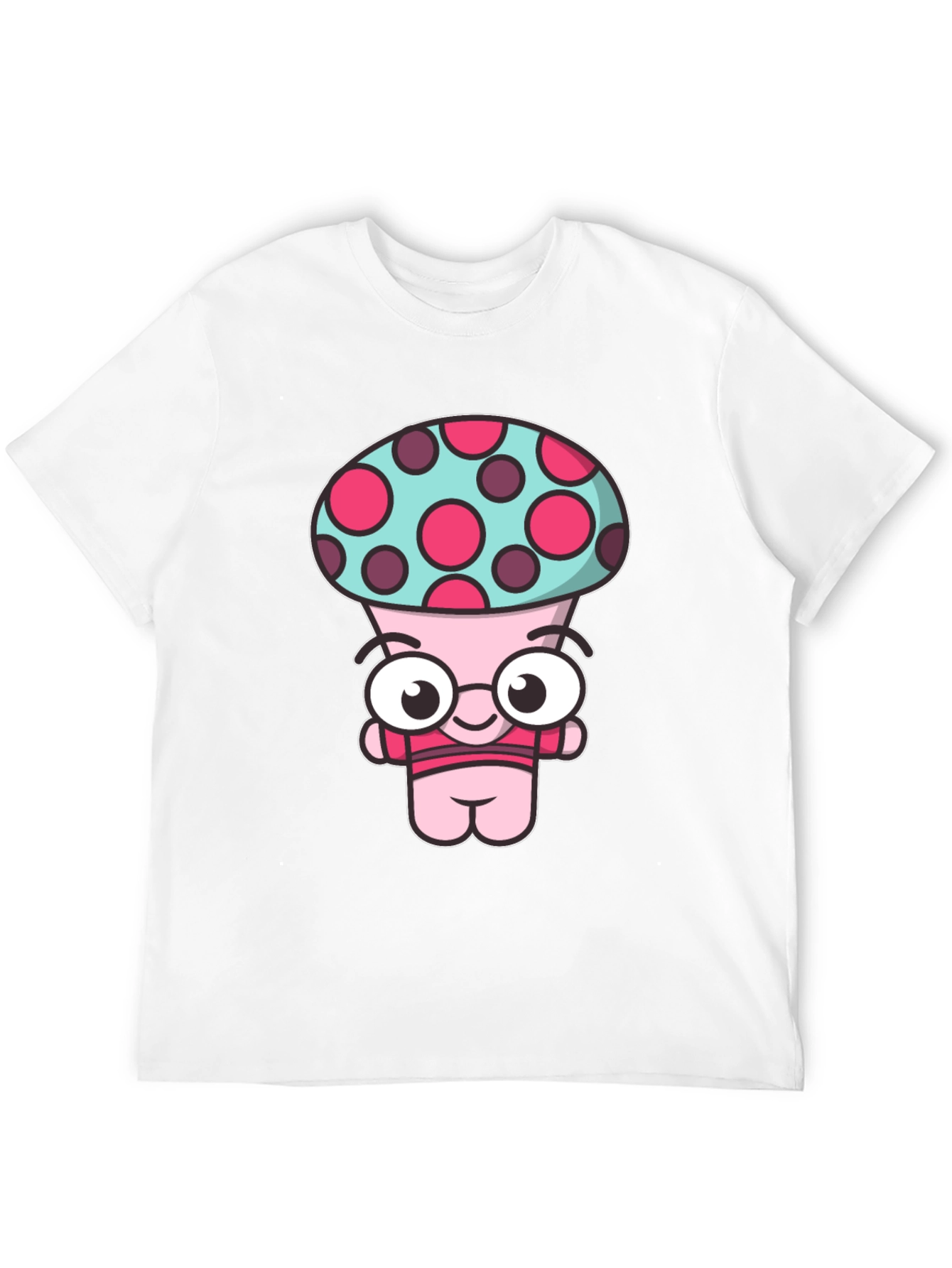 Mushroom Character Graphic Tee - Quirky Design Soft Cotton