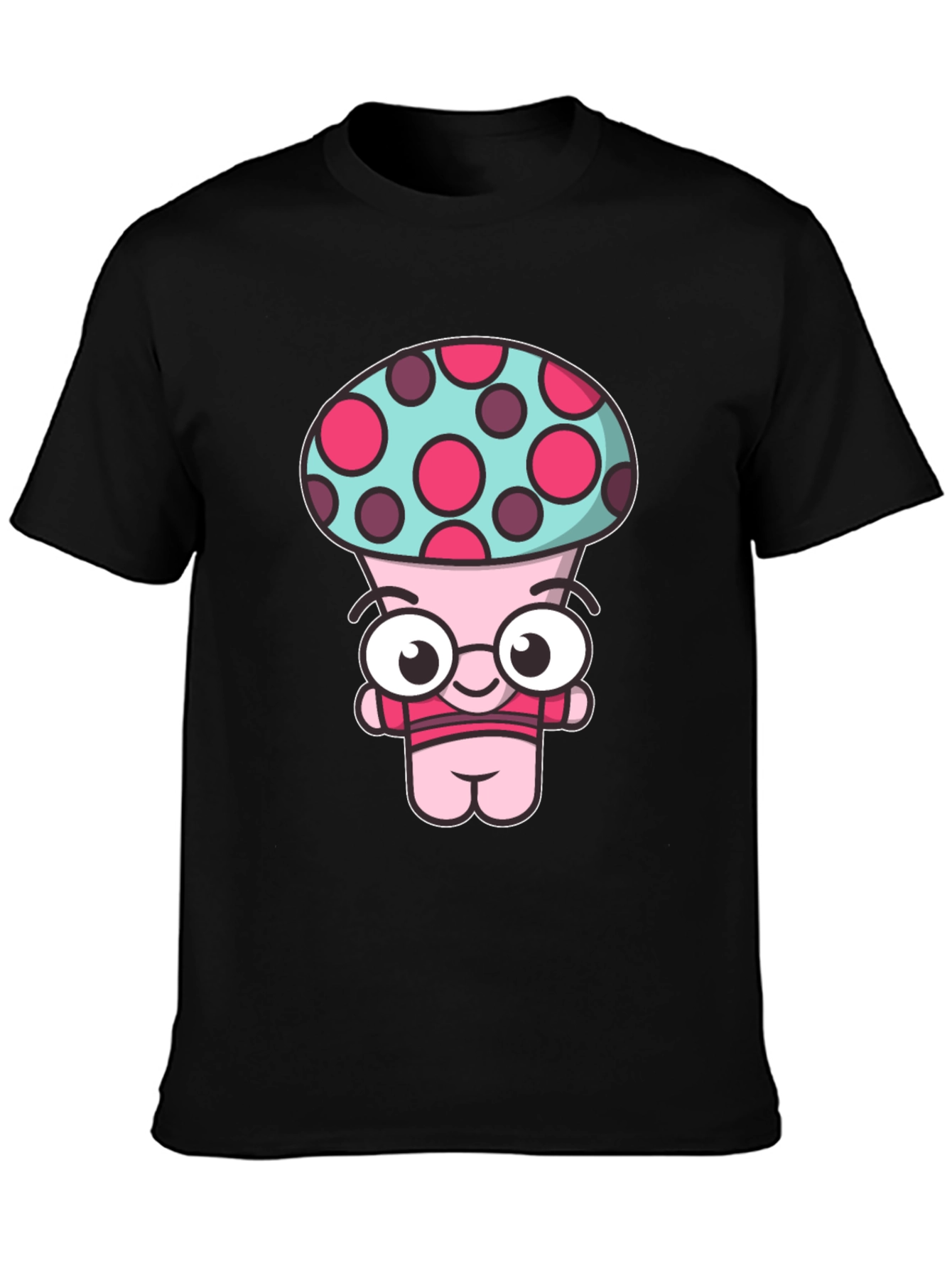 Mushroom Character Graphic Tee - Quirky Design Soft Cotton