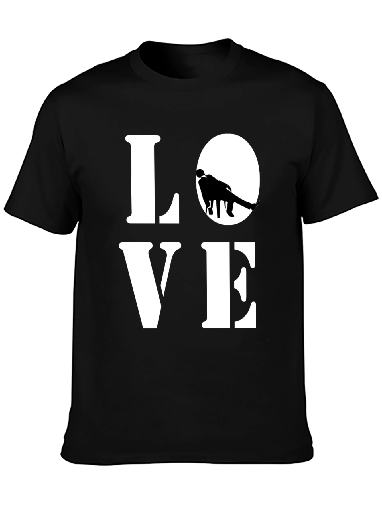 Love Graphic Print Black Casual T-Shirt