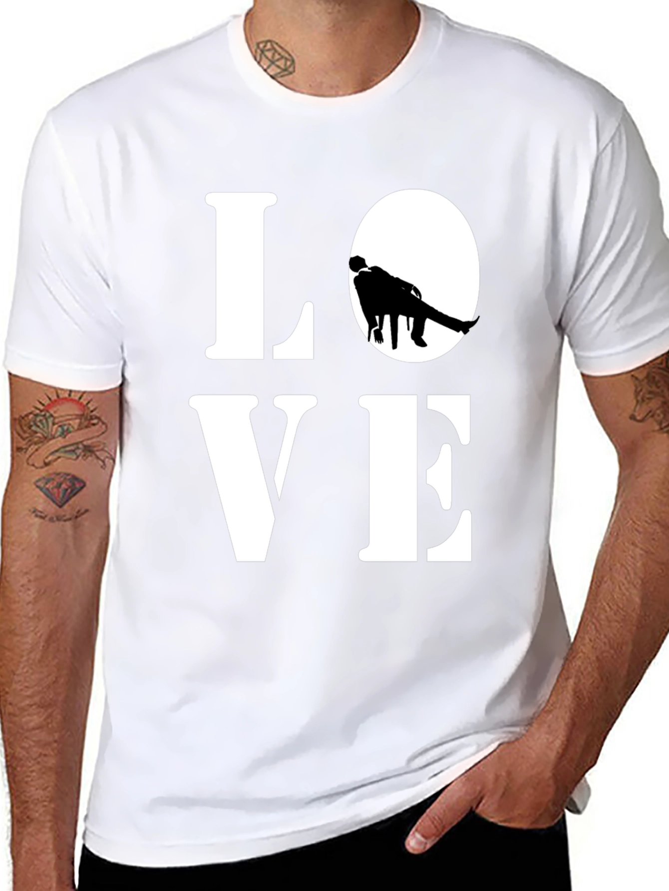 Love Graphic Print Black Casual T-Shirt
