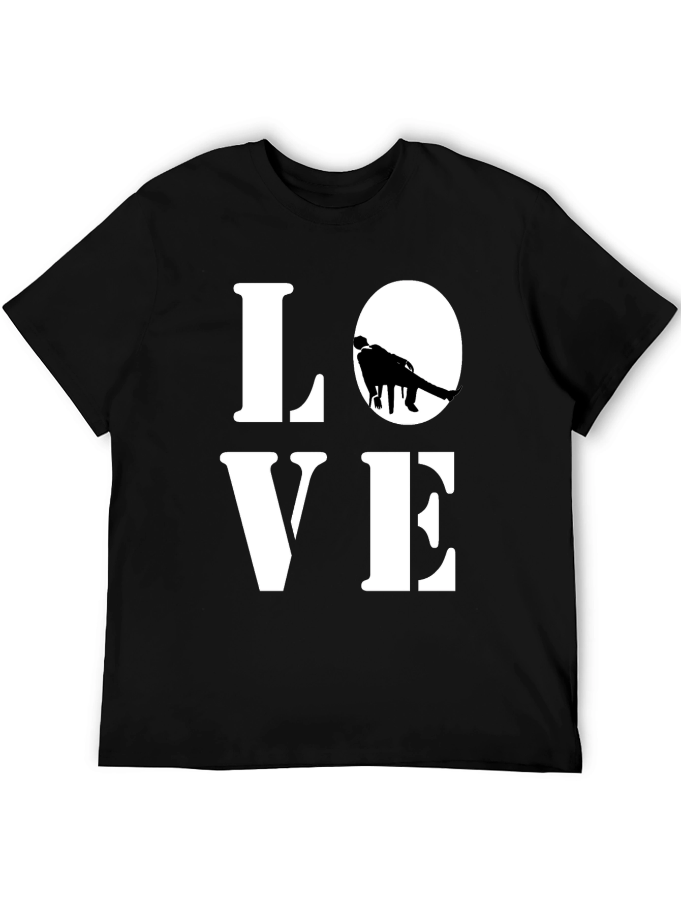 Love Graphic Print Black Casual T-Shirt