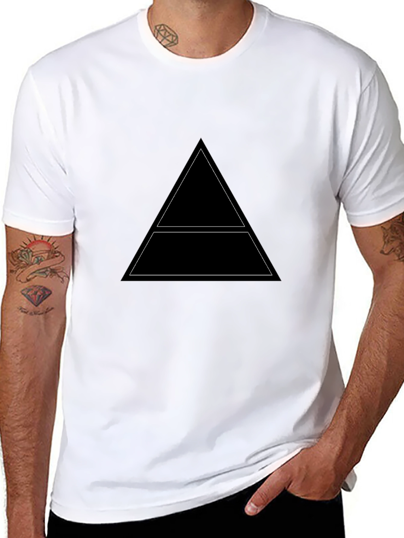 Minimalist Geometric Black T-Shirt
