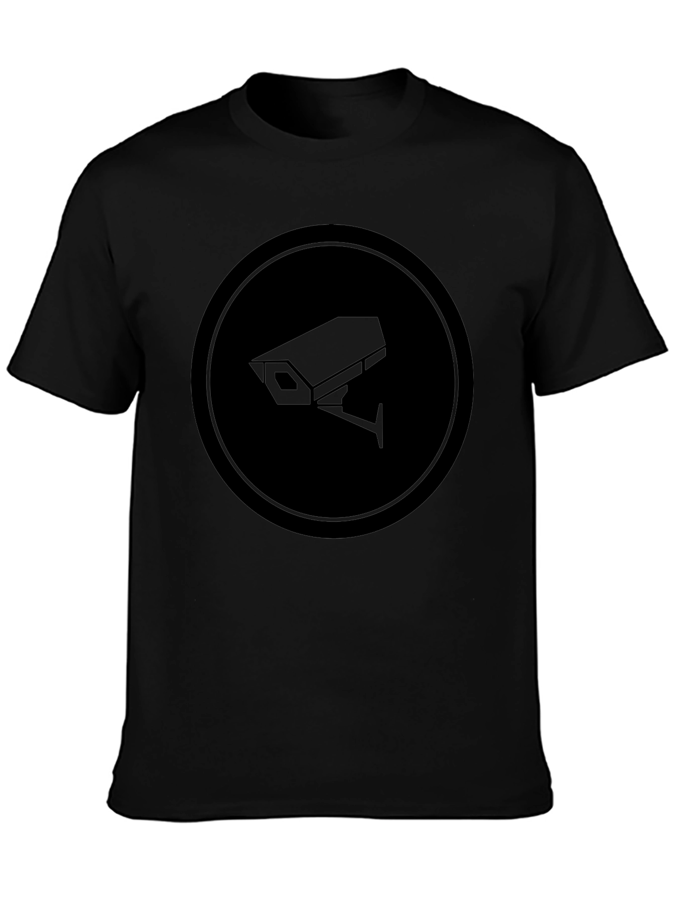 Surveillance Camera Graphic Tee - Modern Black T-Shirt