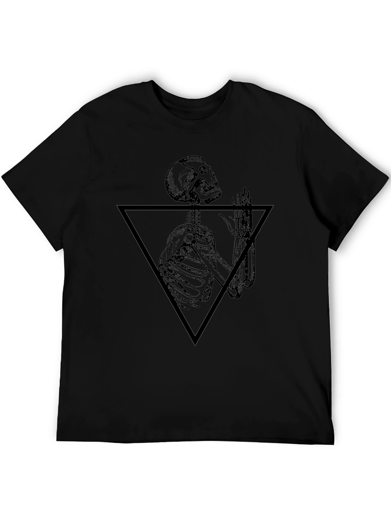 Skeleton Triangle Graphic Tee - Mens Black T-Shirt