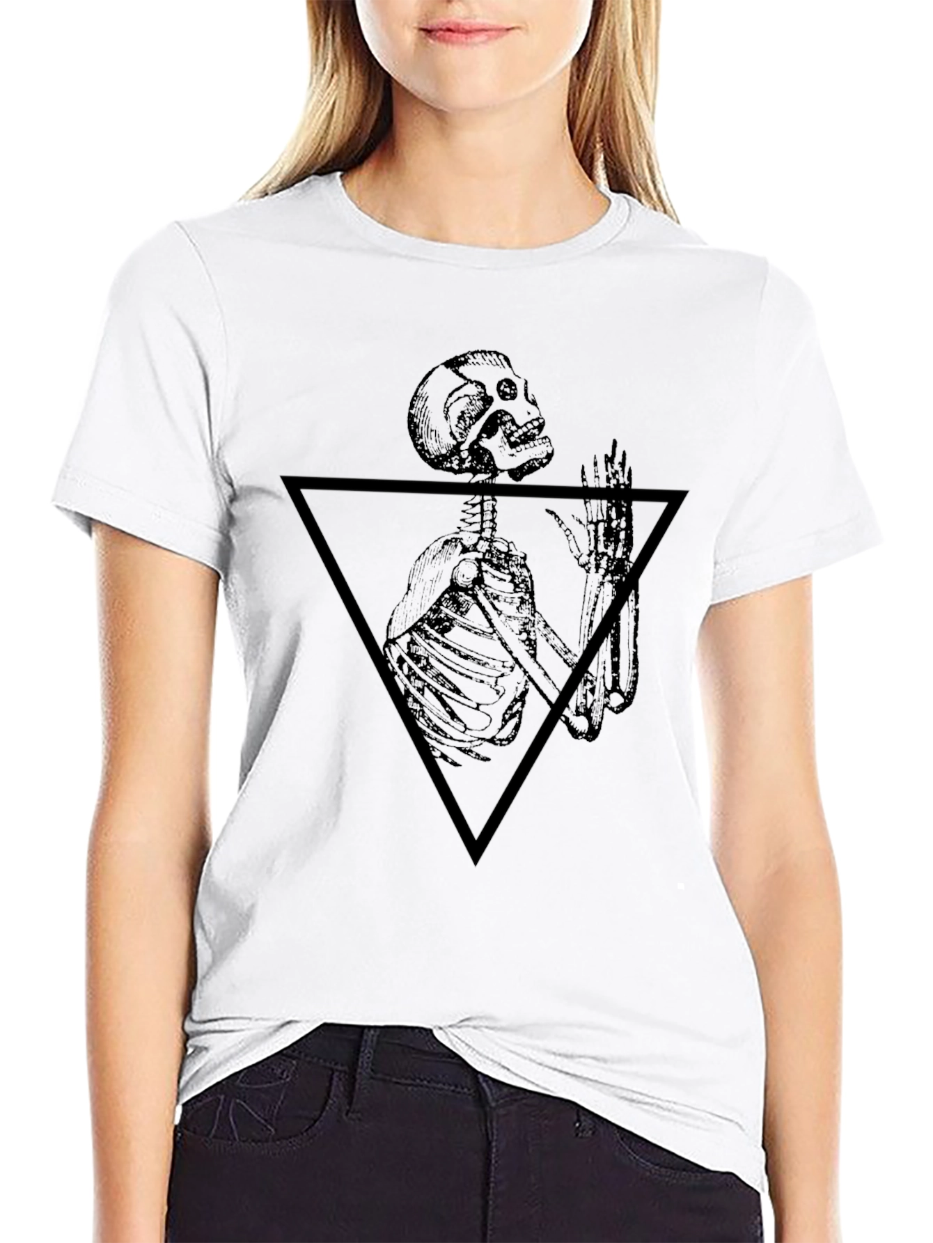 Skeleton Triangle Graphic Tee - Mens Black T-Shirt