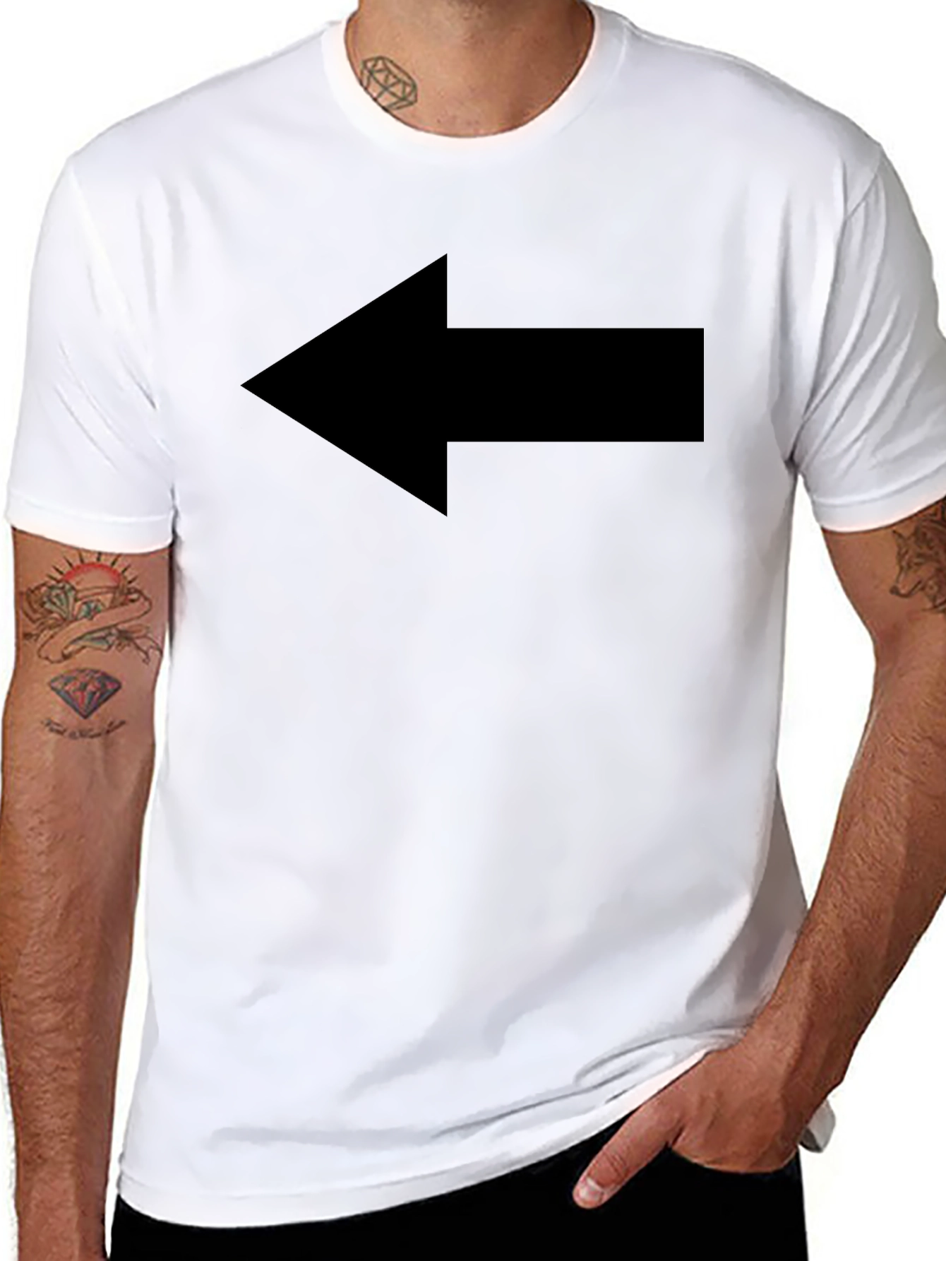 Arrow Graphic Tee - Black Cotton Blend
