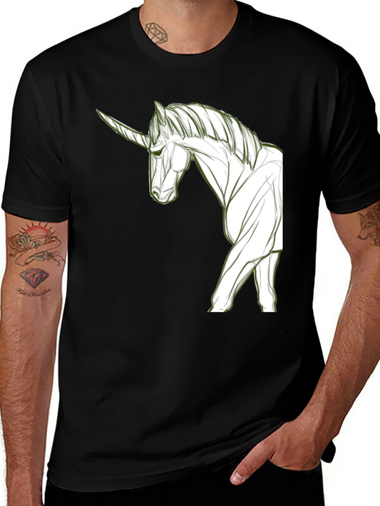 Unicorn Graphic Tee - Black Cotton Blend