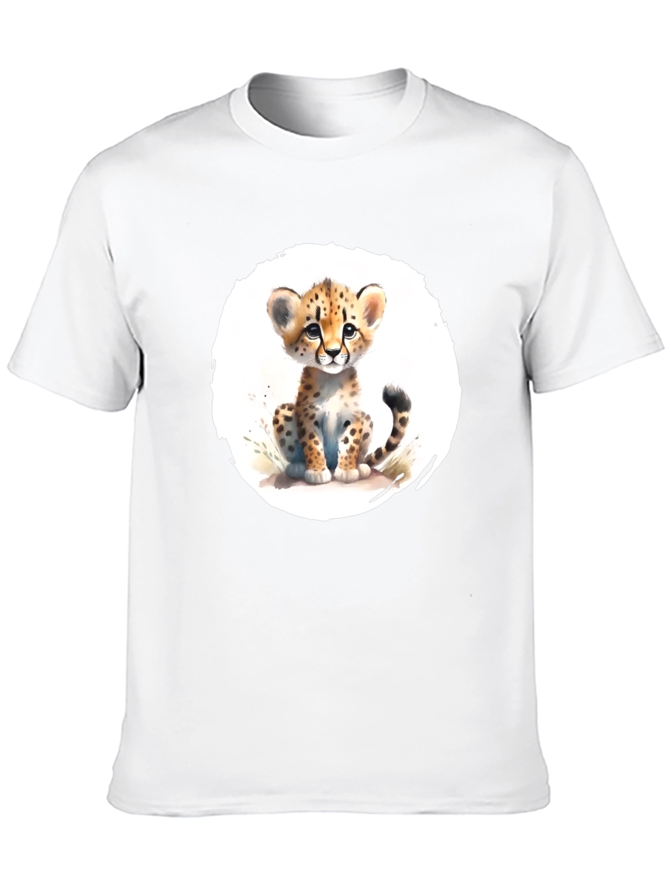 Cute Cheetah Cub T-Shirt - Soft Black Tee