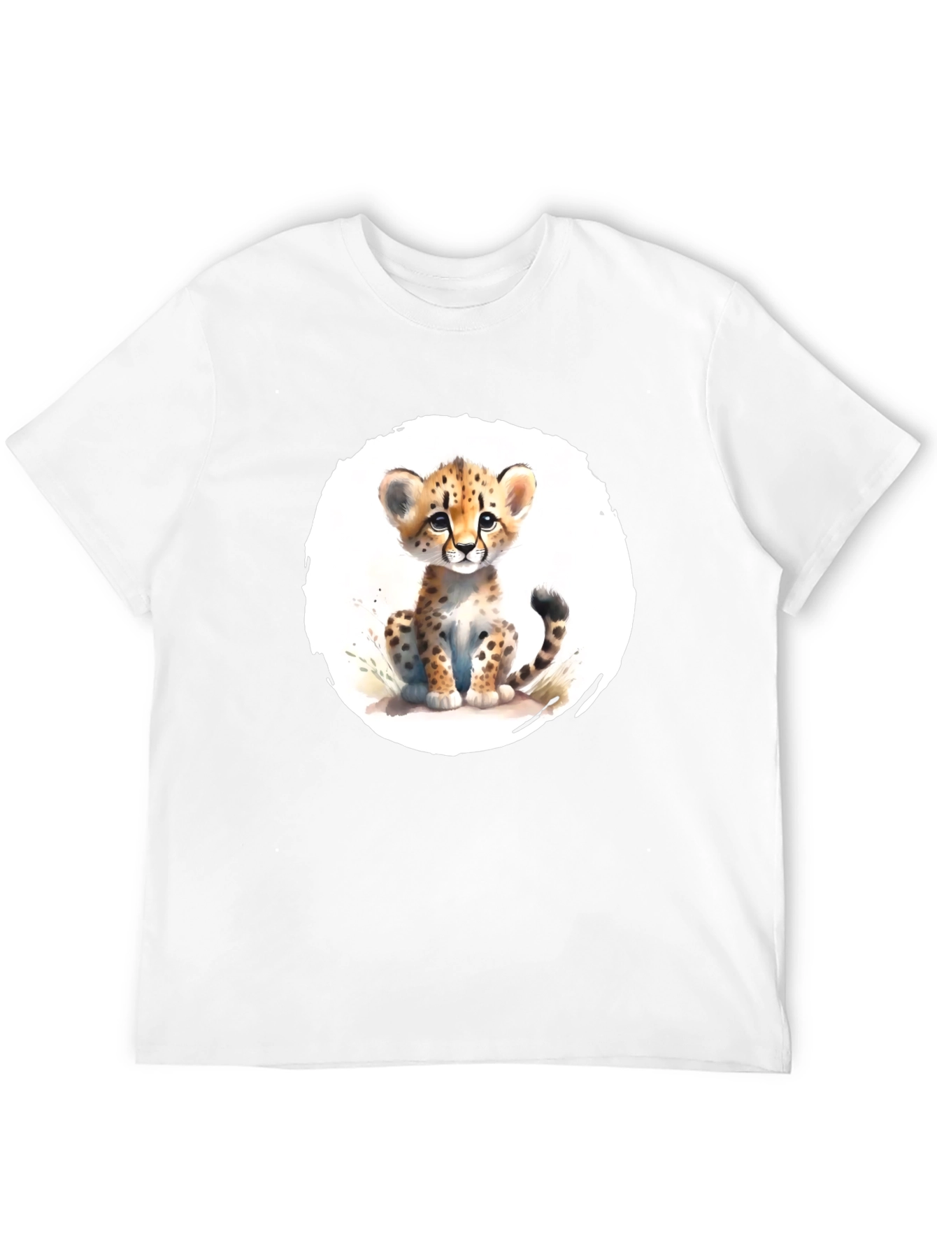 Cute Cheetah Cub T-Shirt - Soft Black Tee
