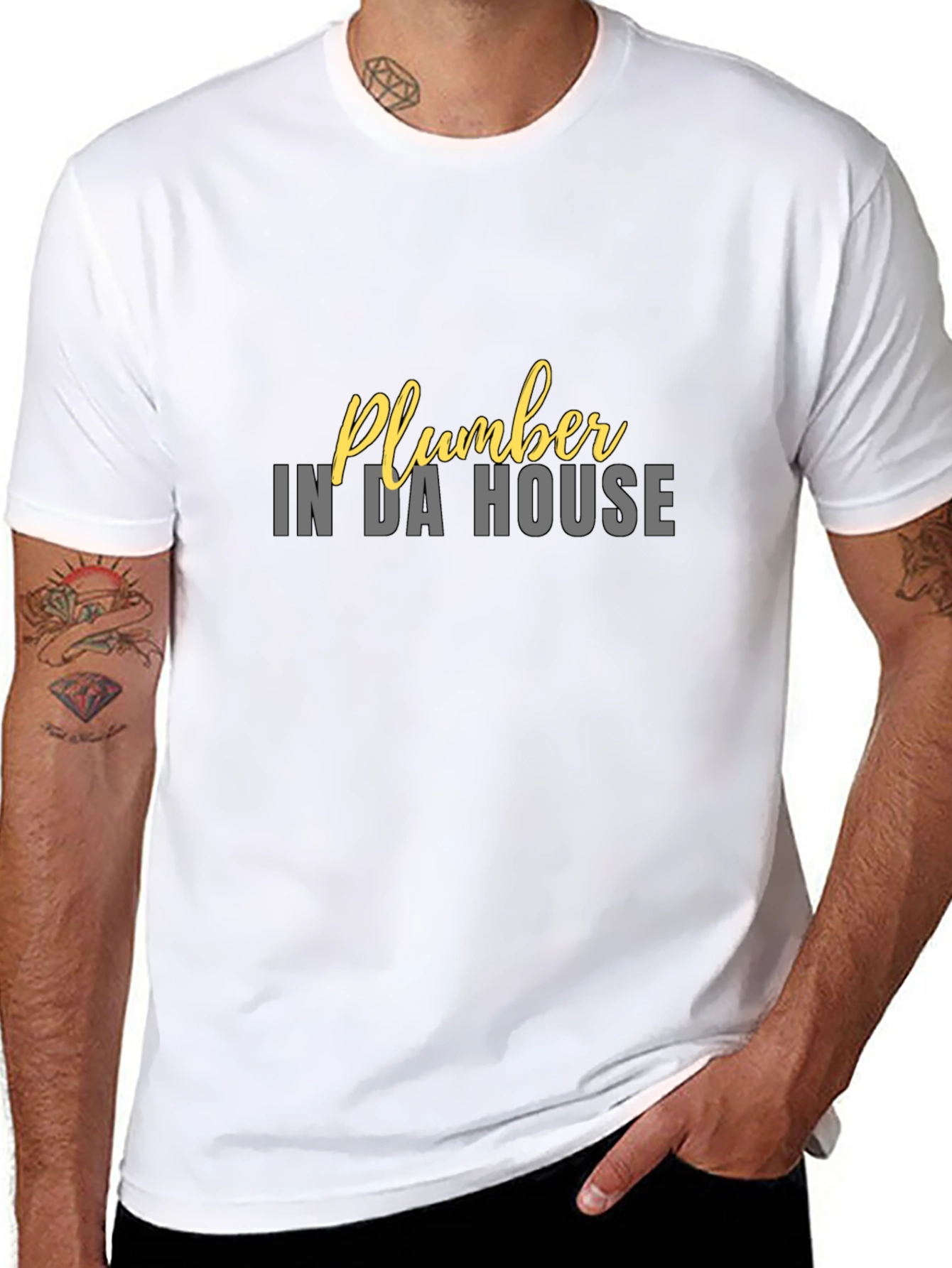 Plumber In Da House Black T-Shirt