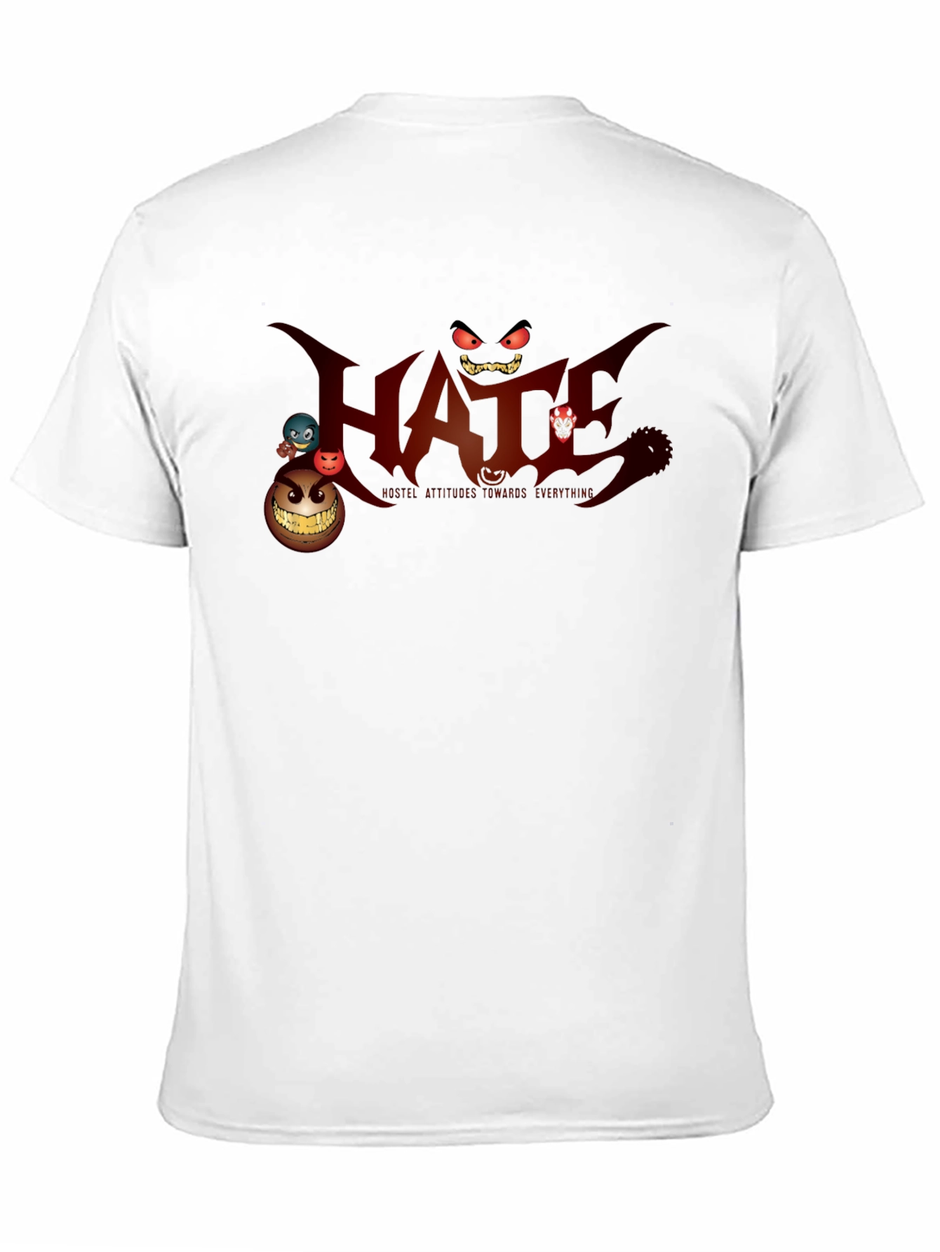 Mens Black Graphic T-Shirt - Hate Design