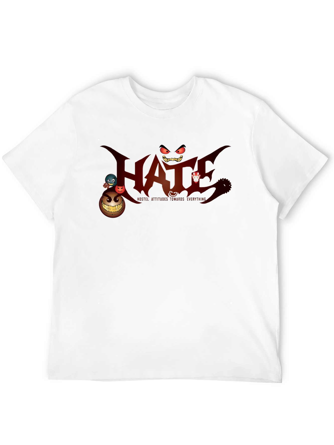 Mens Black Graphic T-Shirt - Hate Design