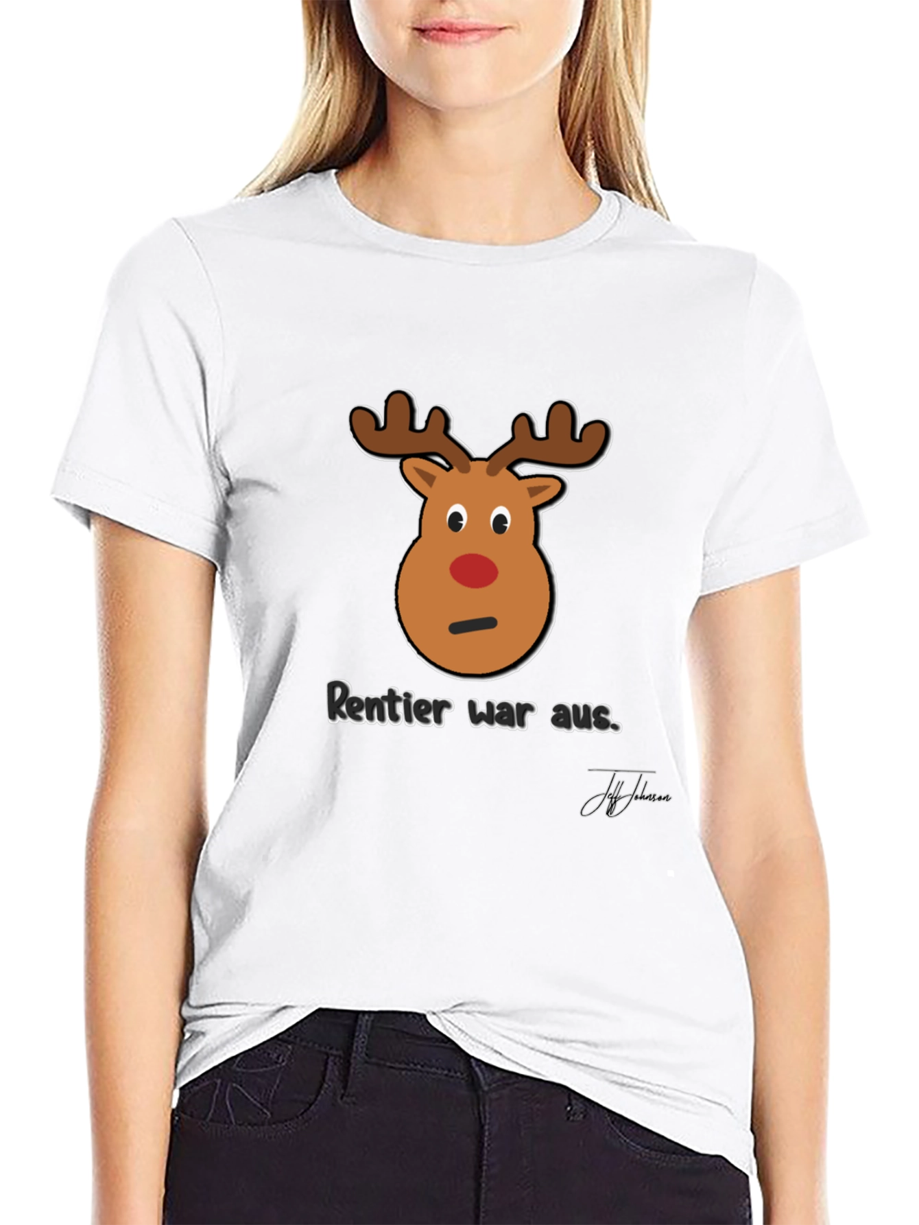 Funny Reindeer Christmas T-Shirt - Rentier War Aus
