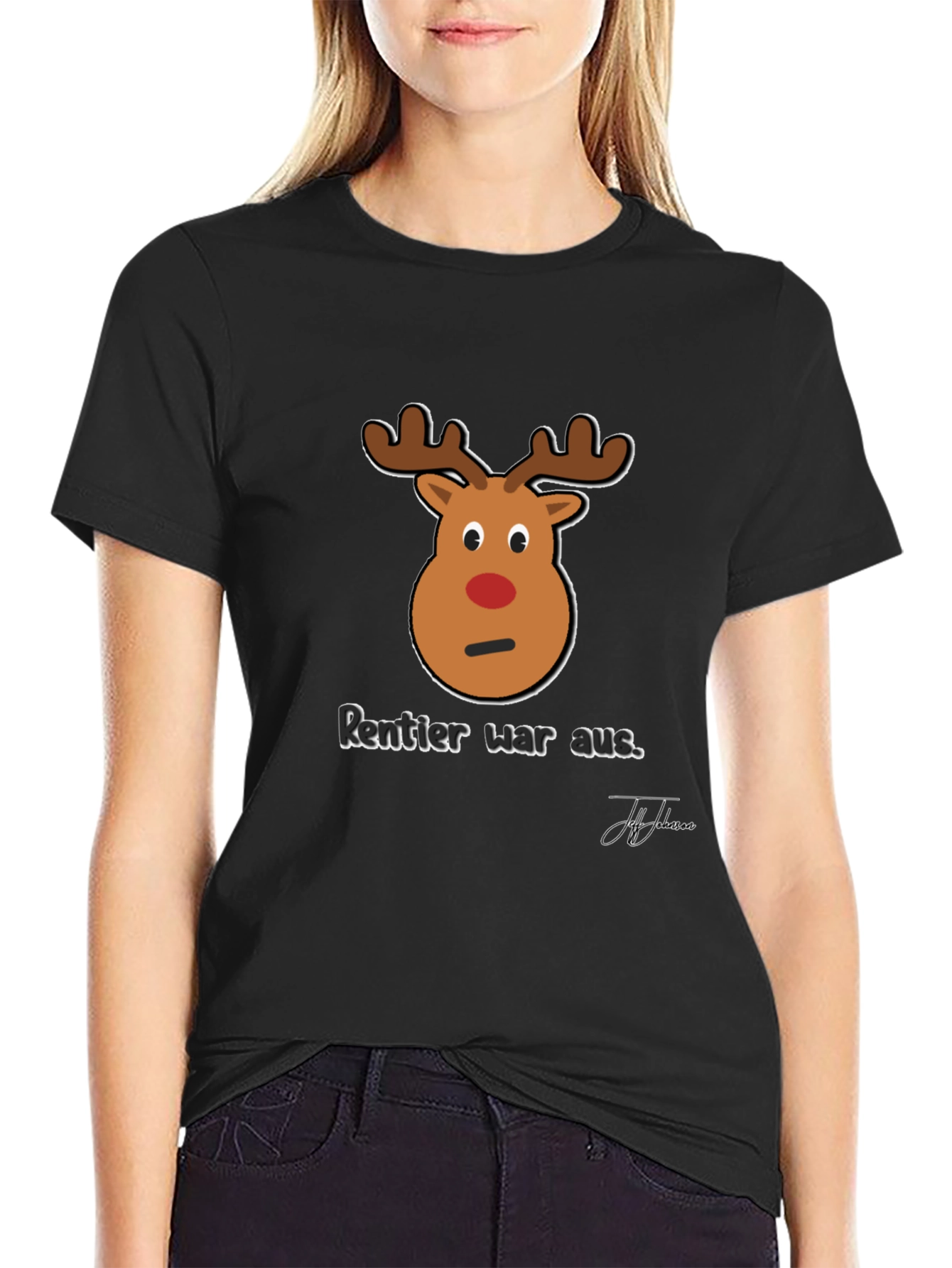 Funny Reindeer Christmas T-Shirt - Rentier War Aus