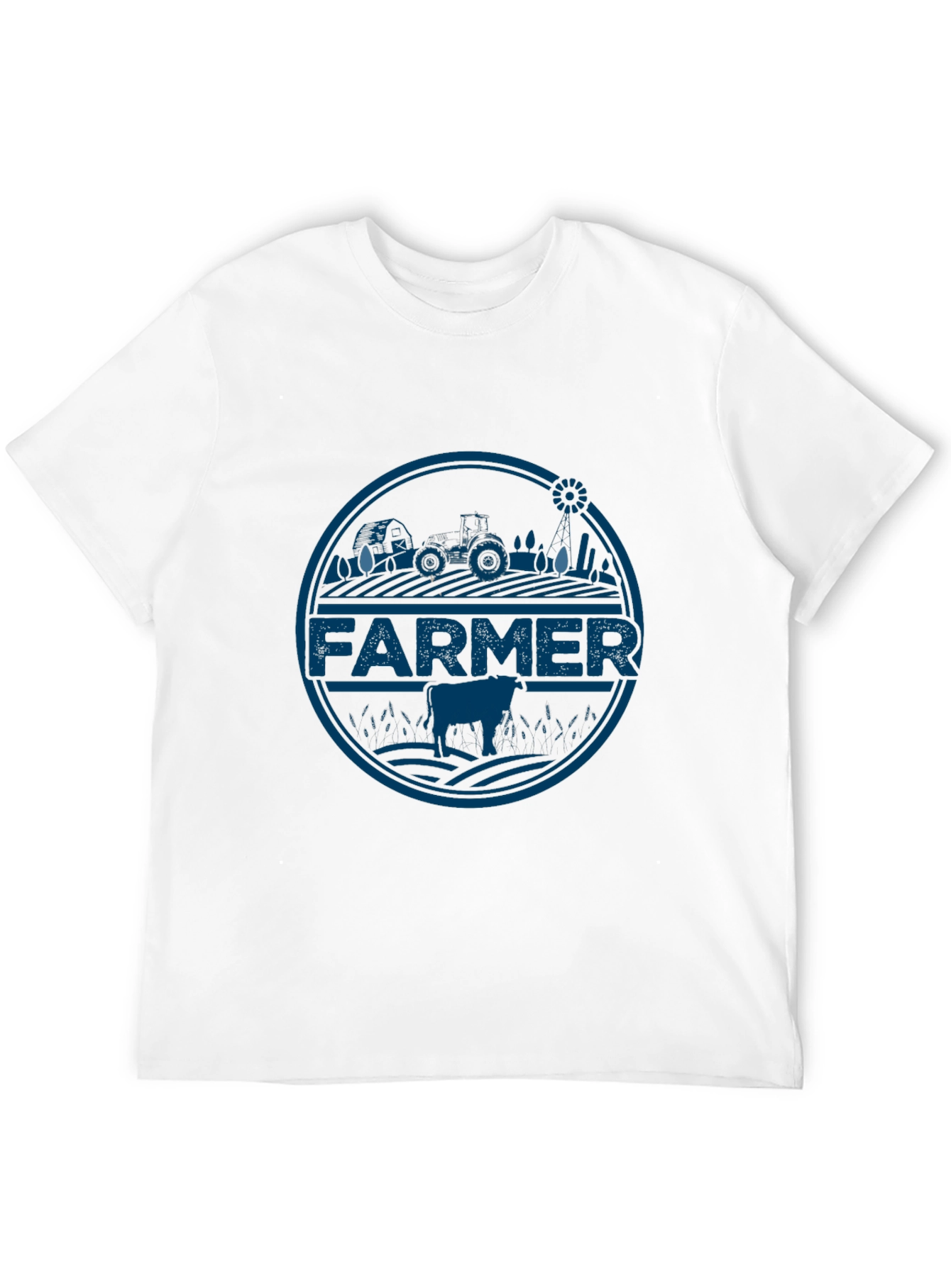 Farmer Tractor Graphic Tee - Black Cotton T-Shirt