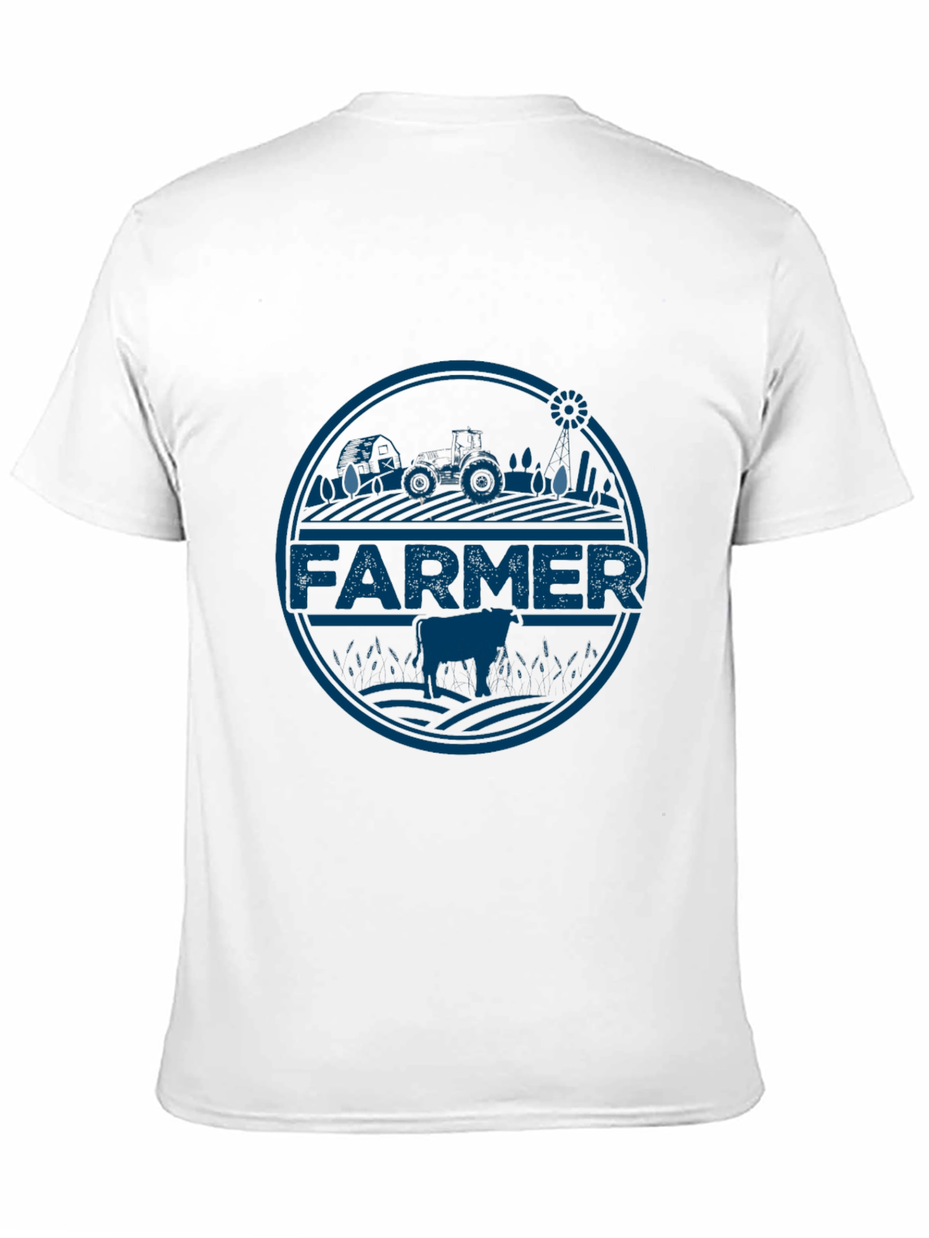 Farmer Tractor Graphic Tee - Black Cotton T-Shirt
