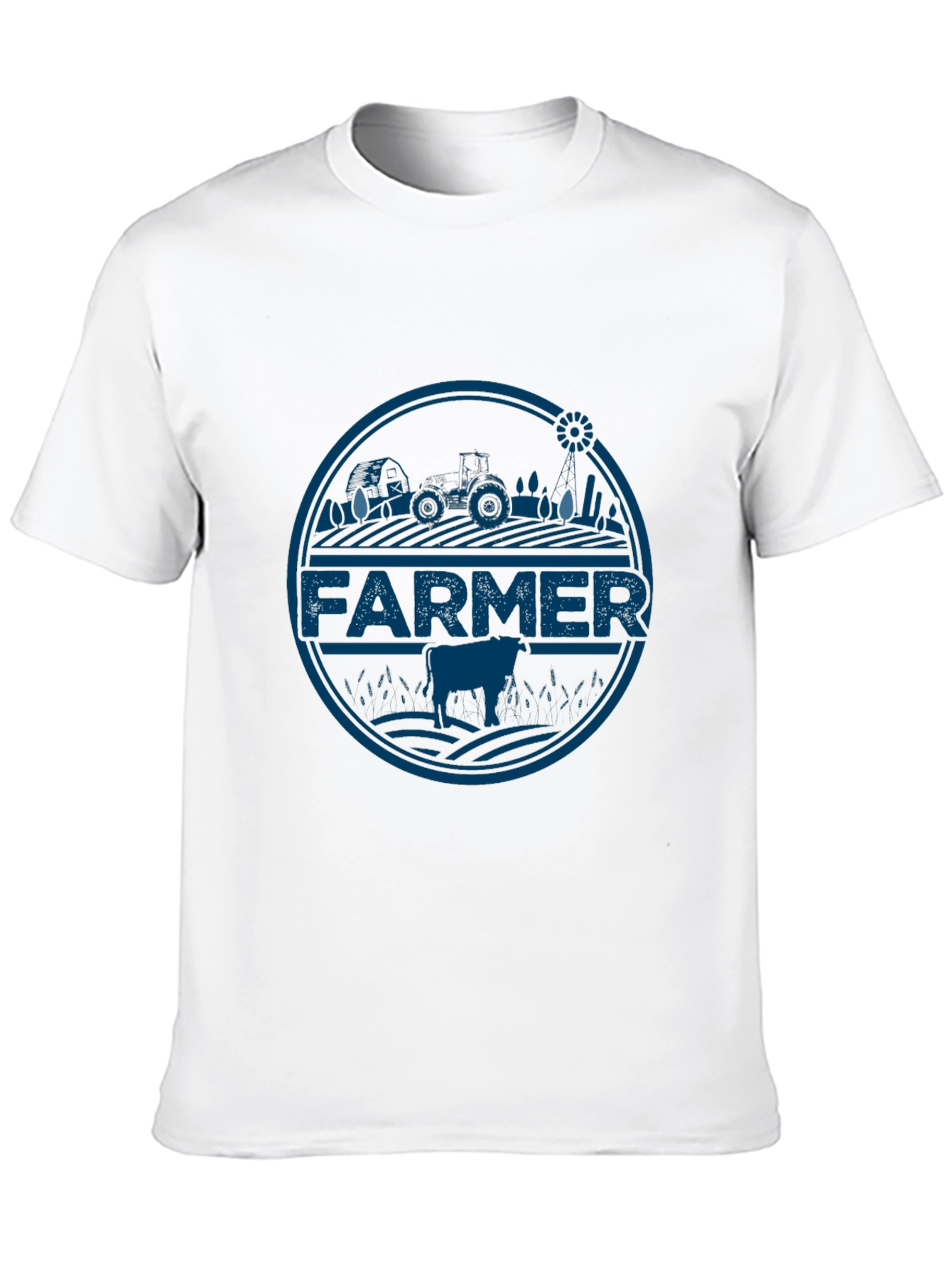 Farmer Tractor Graphic Tee - Black Cotton T-Shirt