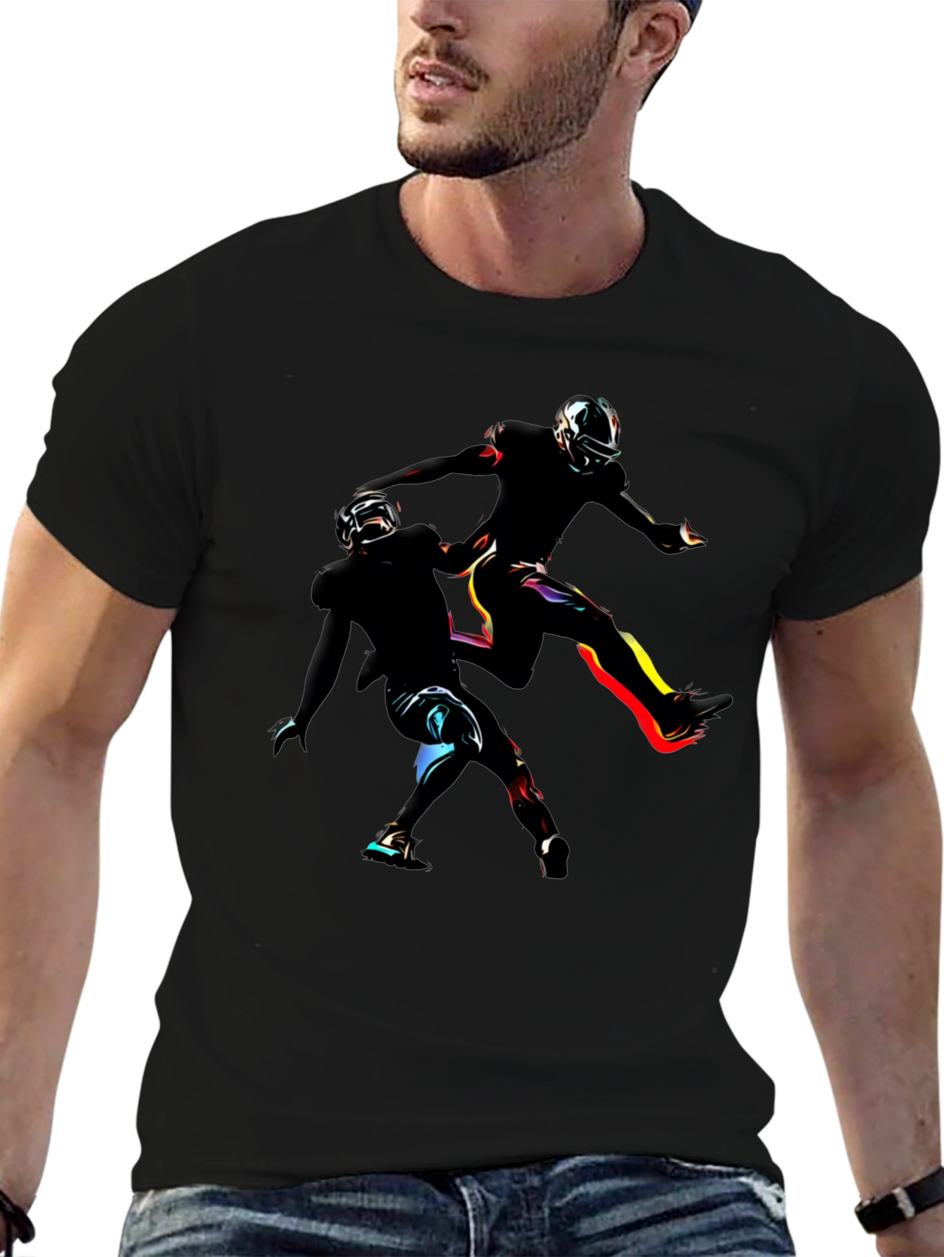 Dynamic Football Player Graphic Tee