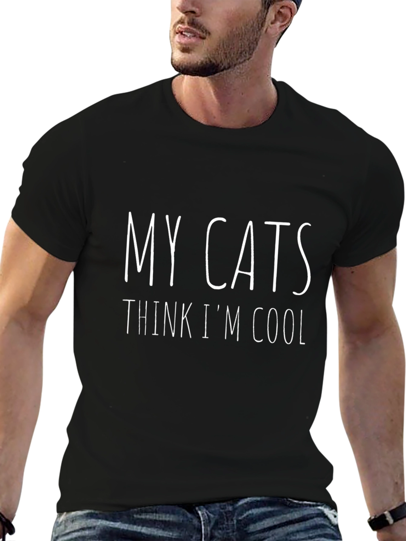 My Cats Think Im Cool Black T-Shirt