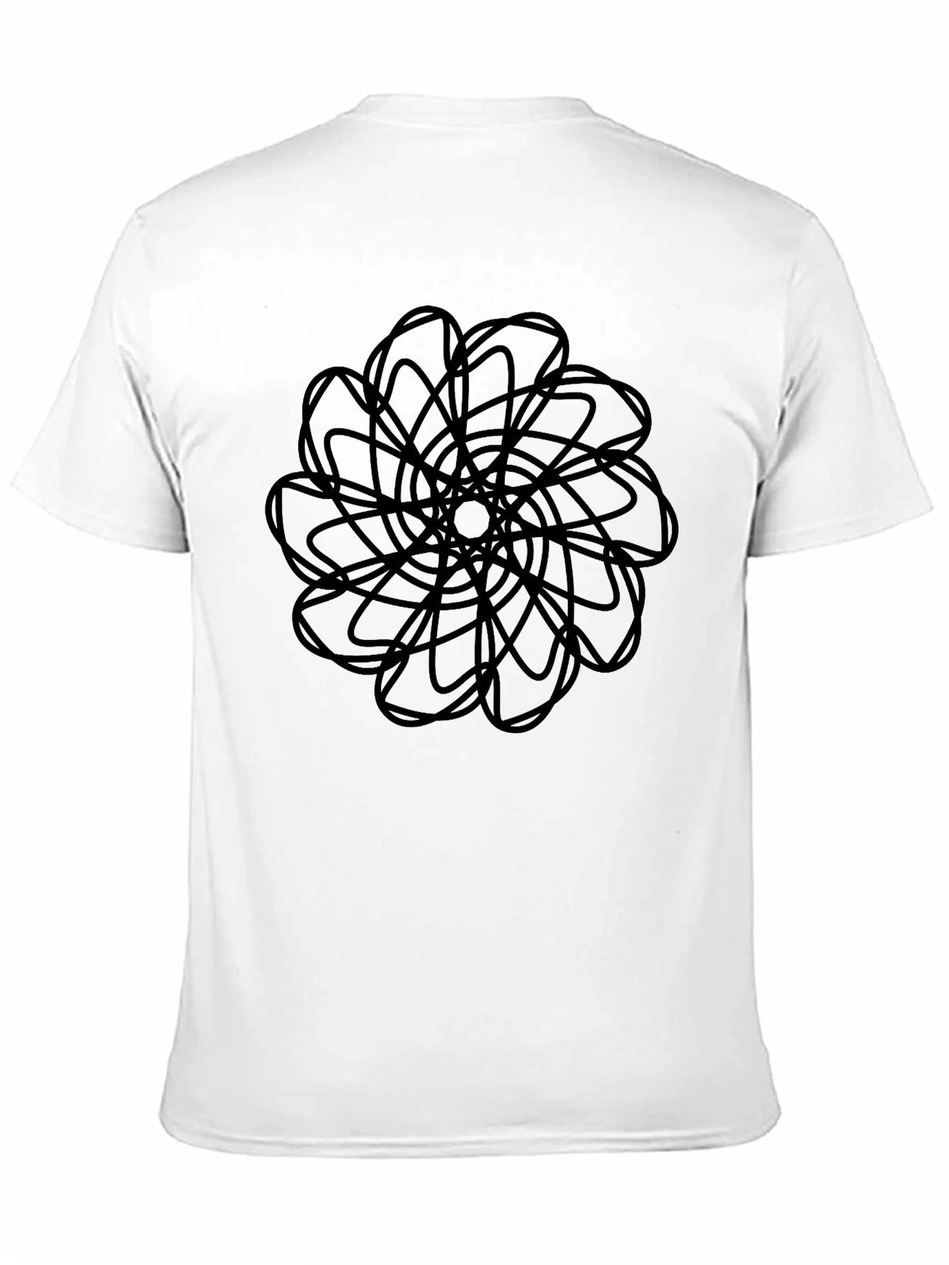 Abstract Floral Design Black T-Shirt