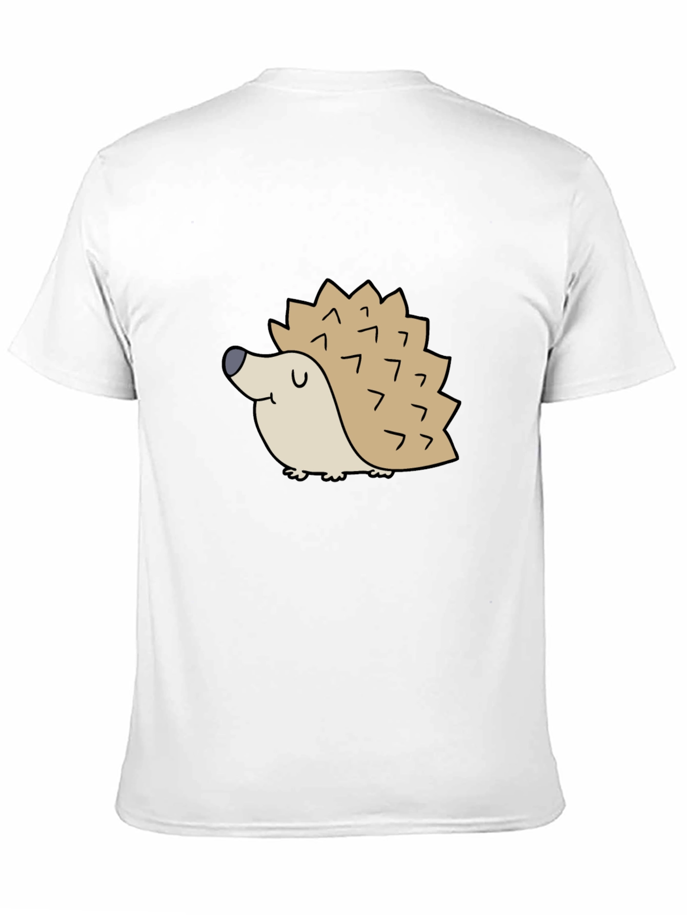Cute Hedgehog Graphic Tee - Black Cotton T-Shirt