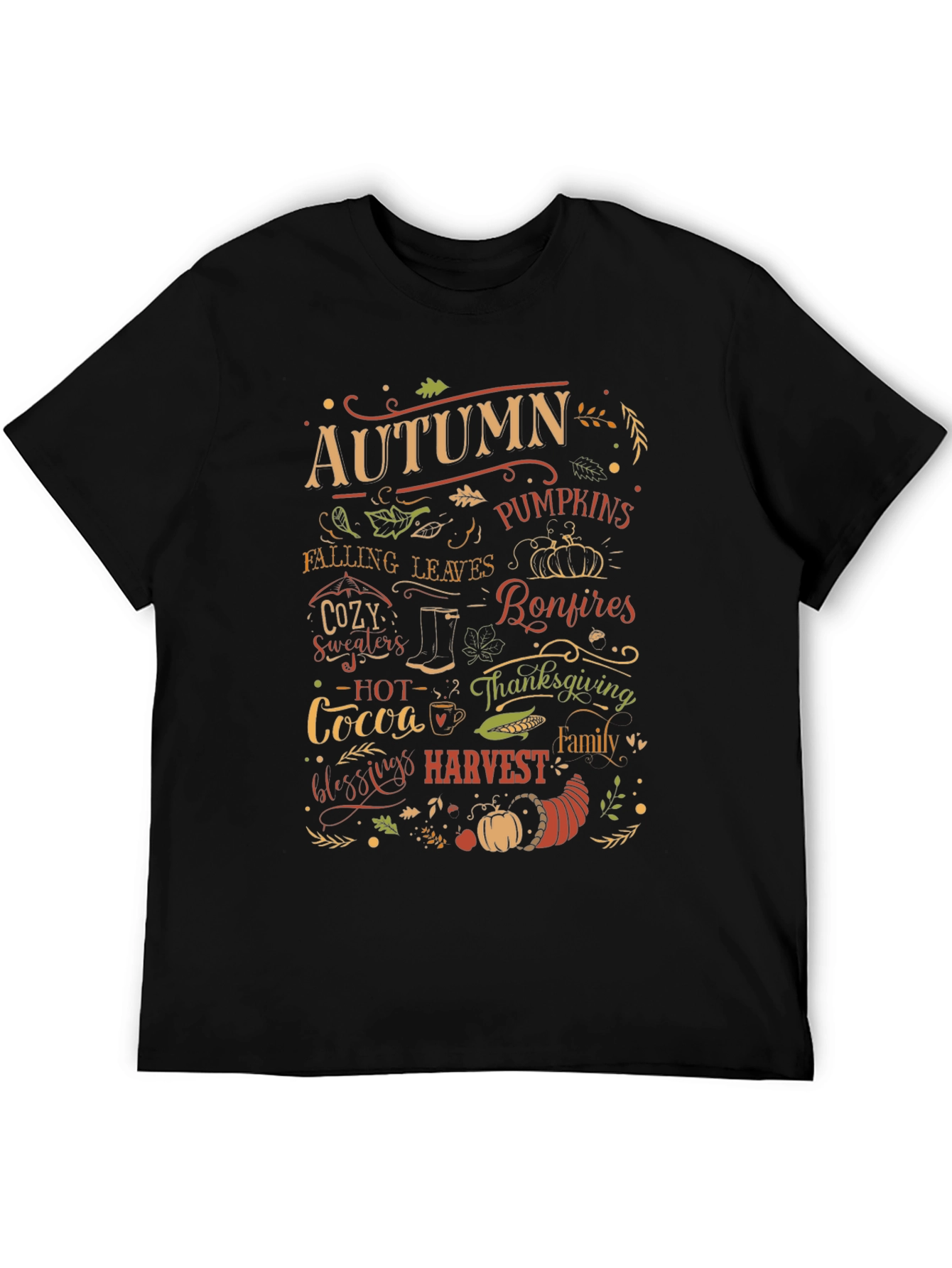 Autumn Harvest Graphic T-Shirt - Thanksgiving Theme