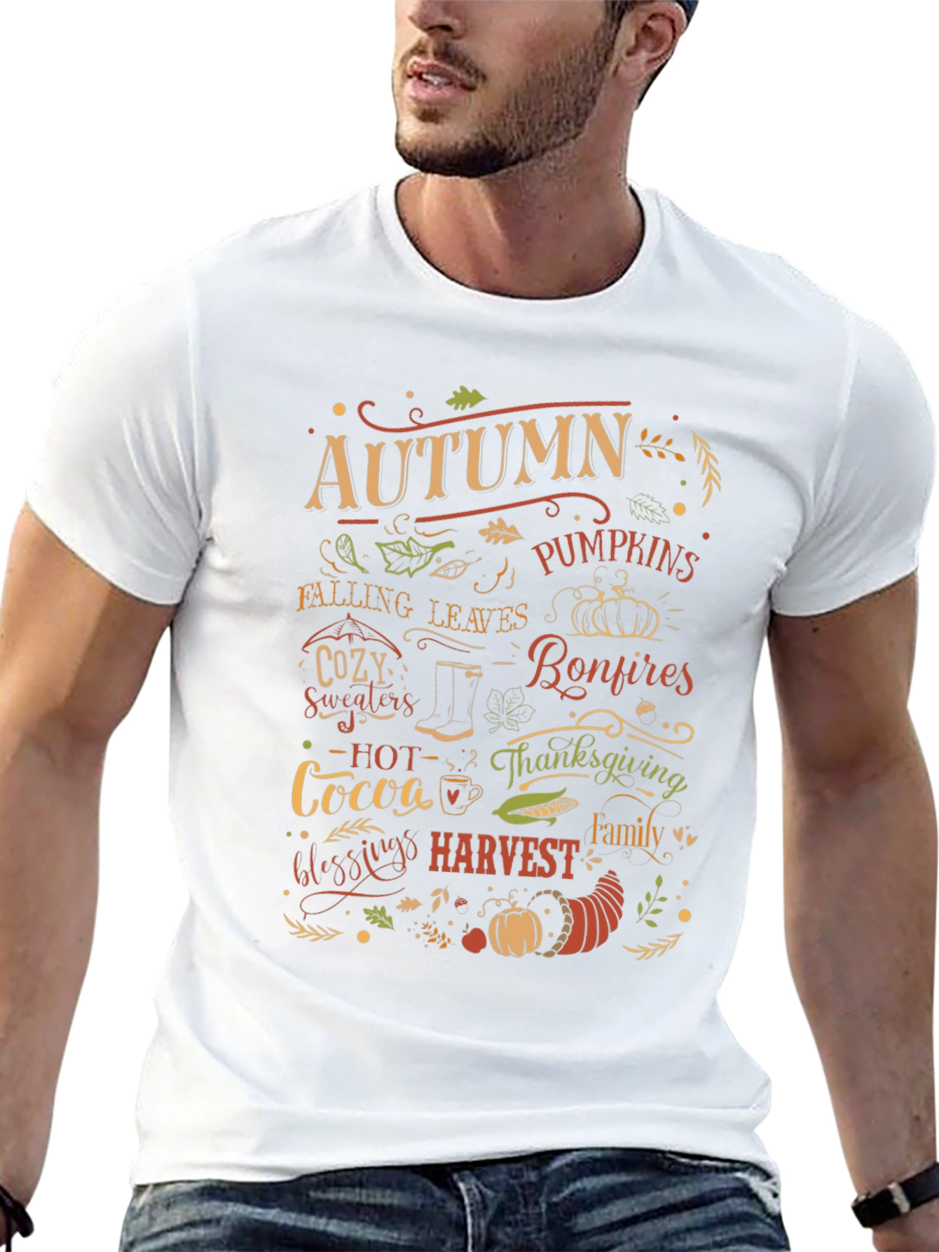 Autumn Harvest Graphic T-Shirt - Thanksgiving Theme