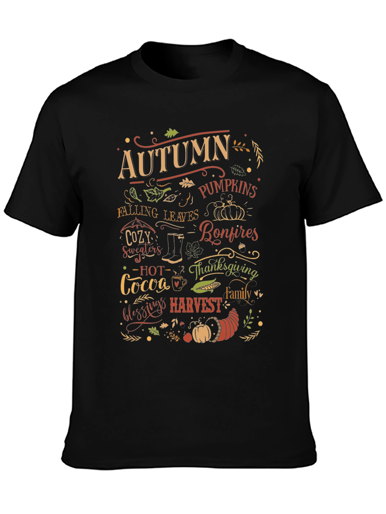 Autumn Harvest Graphic T-Shirt - Thanksgiving Theme