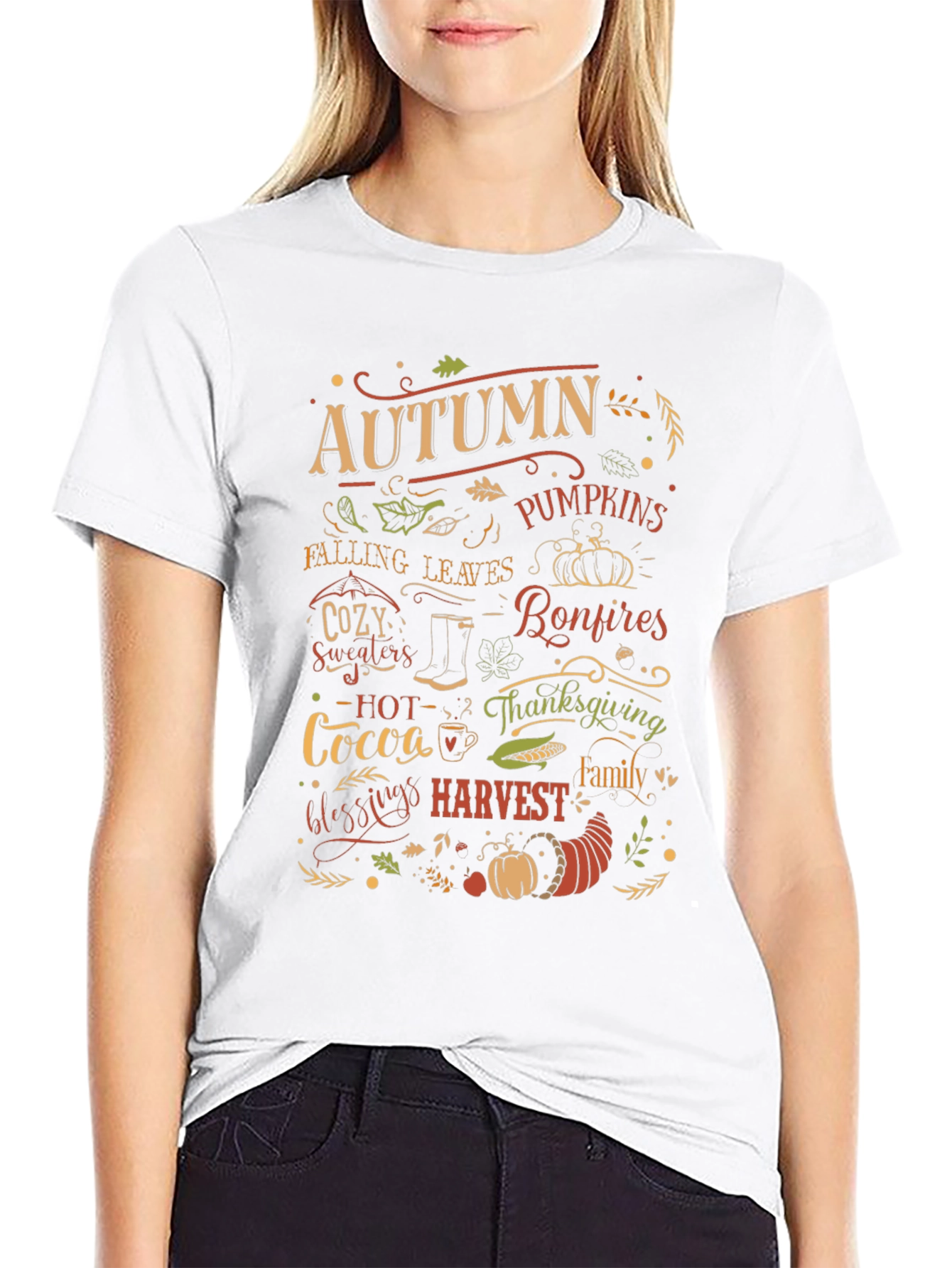 Autumn Harvest Graphic T-Shirt - Thanksgiving Theme