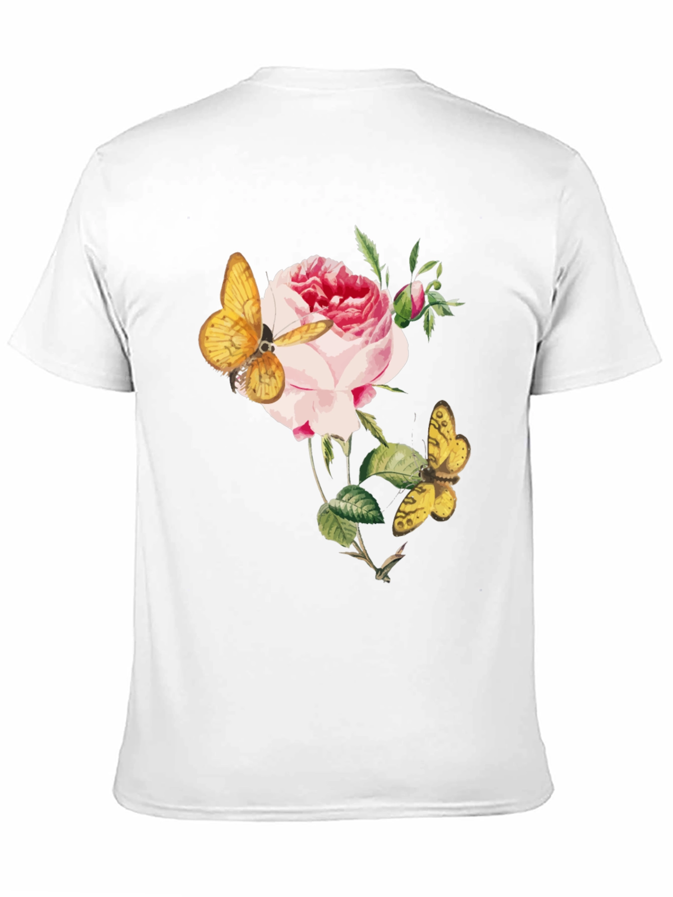 Floral Butterfly Graphic Tee - Soft Black Cotton