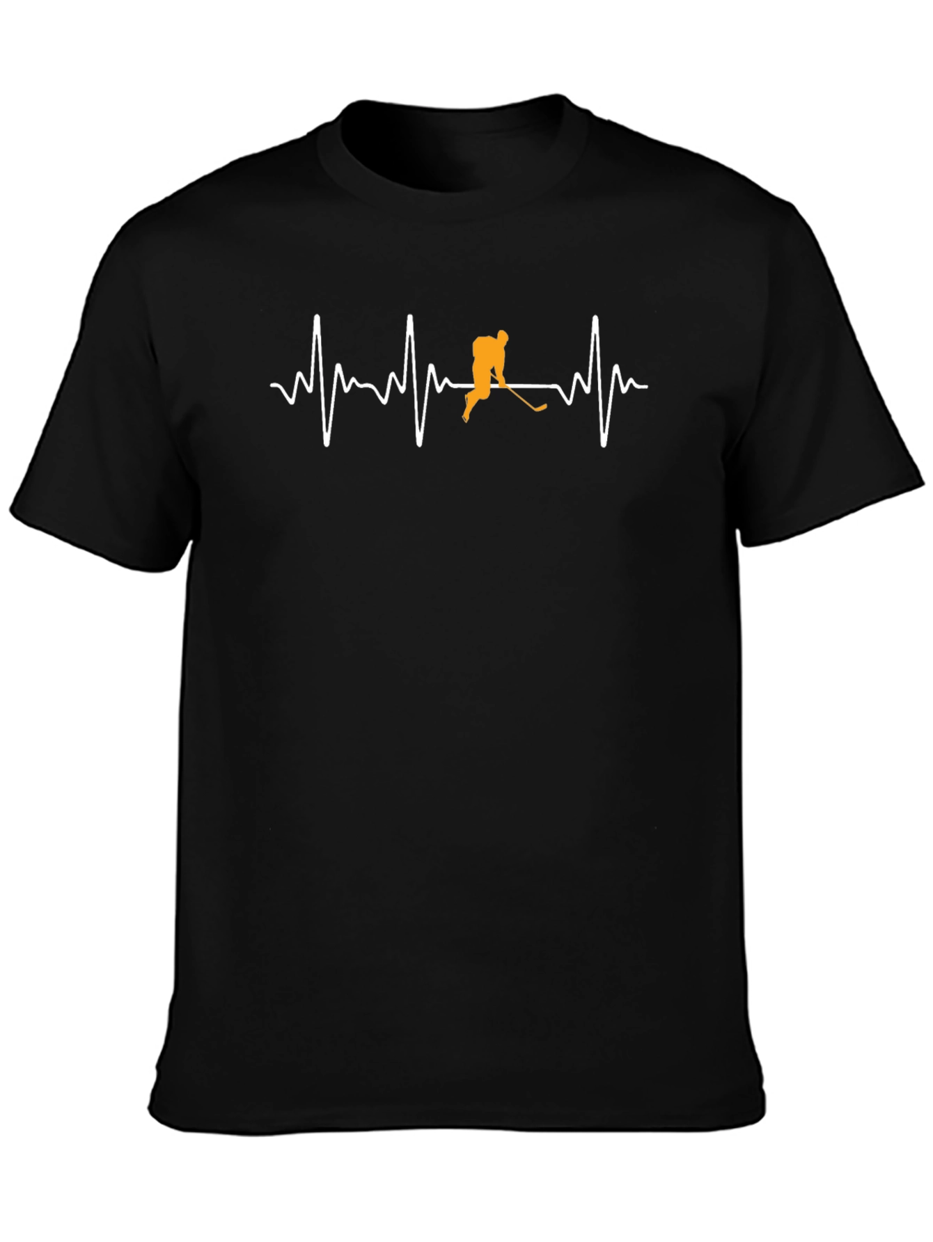 Hockey Heartbeat T-Shirt - Black Cotton Tee
