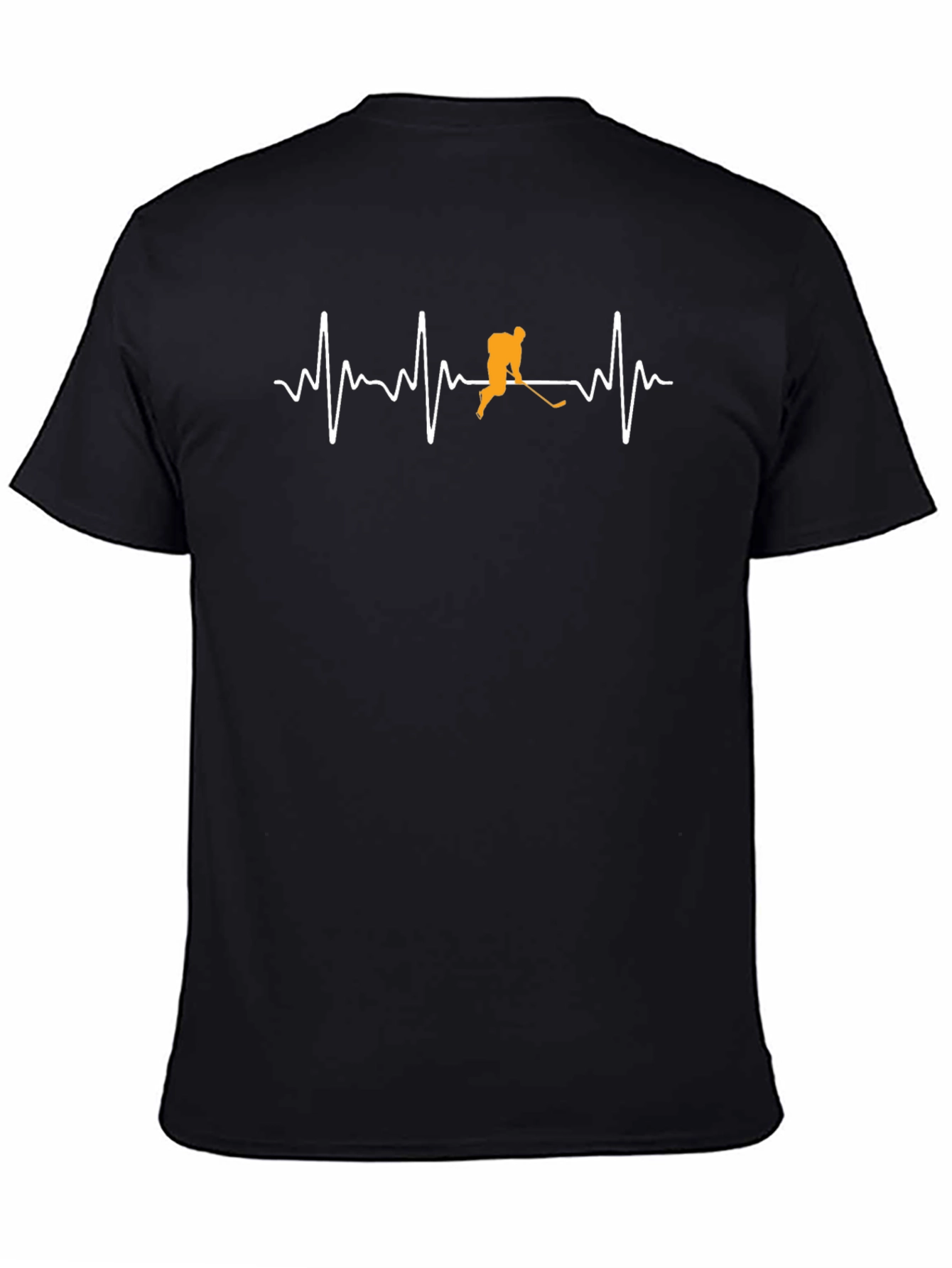 Hockey Heartbeat T-Shirt - Black Cotton Tee