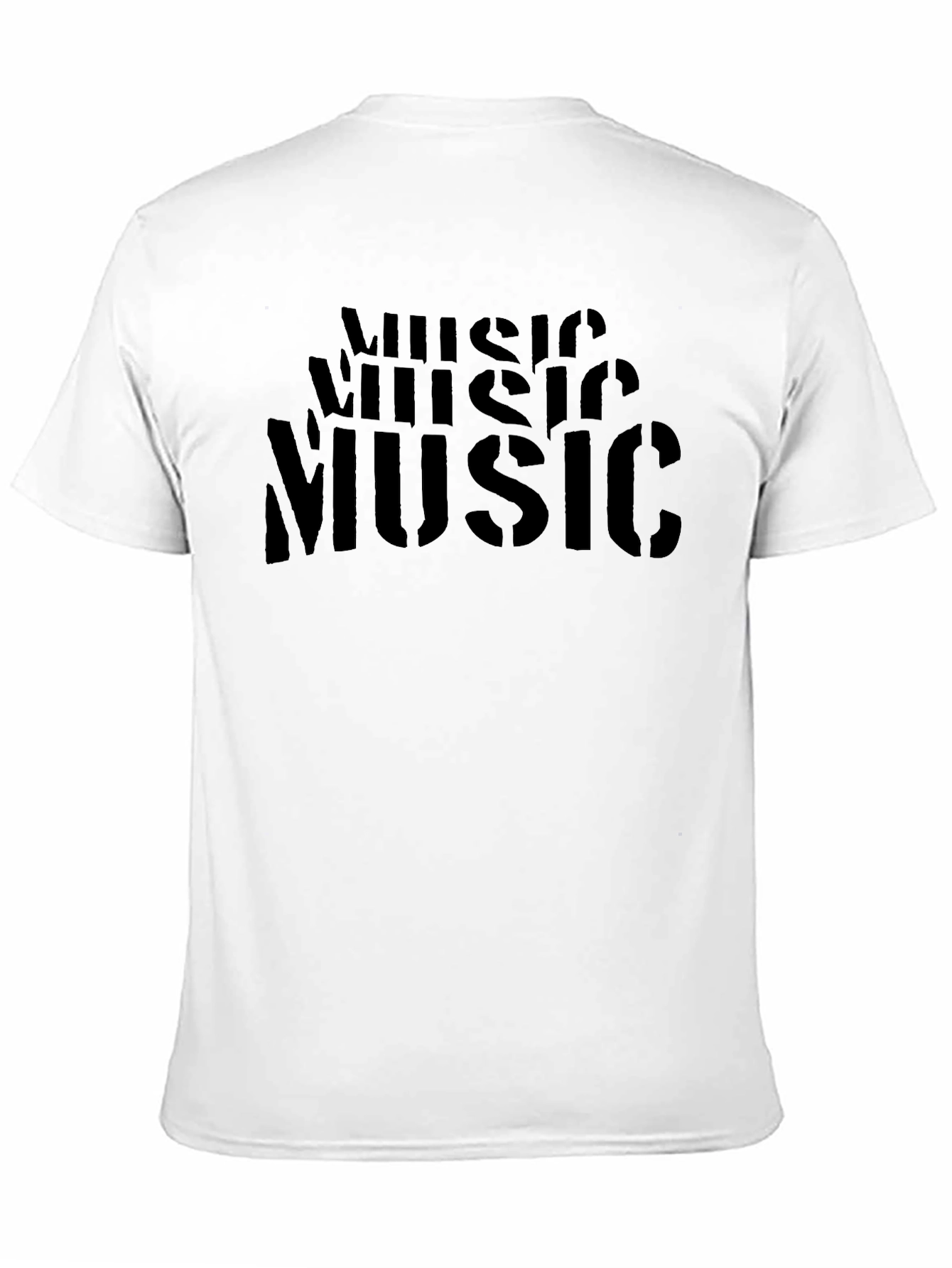 Mens Black Music Graphic T-Shirt