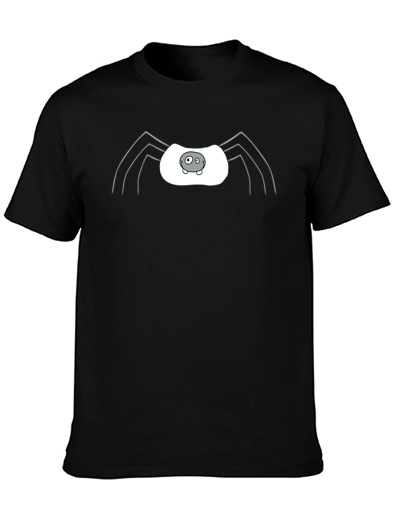Whimsical Spider Graphic Tee - Black Cotton Blend