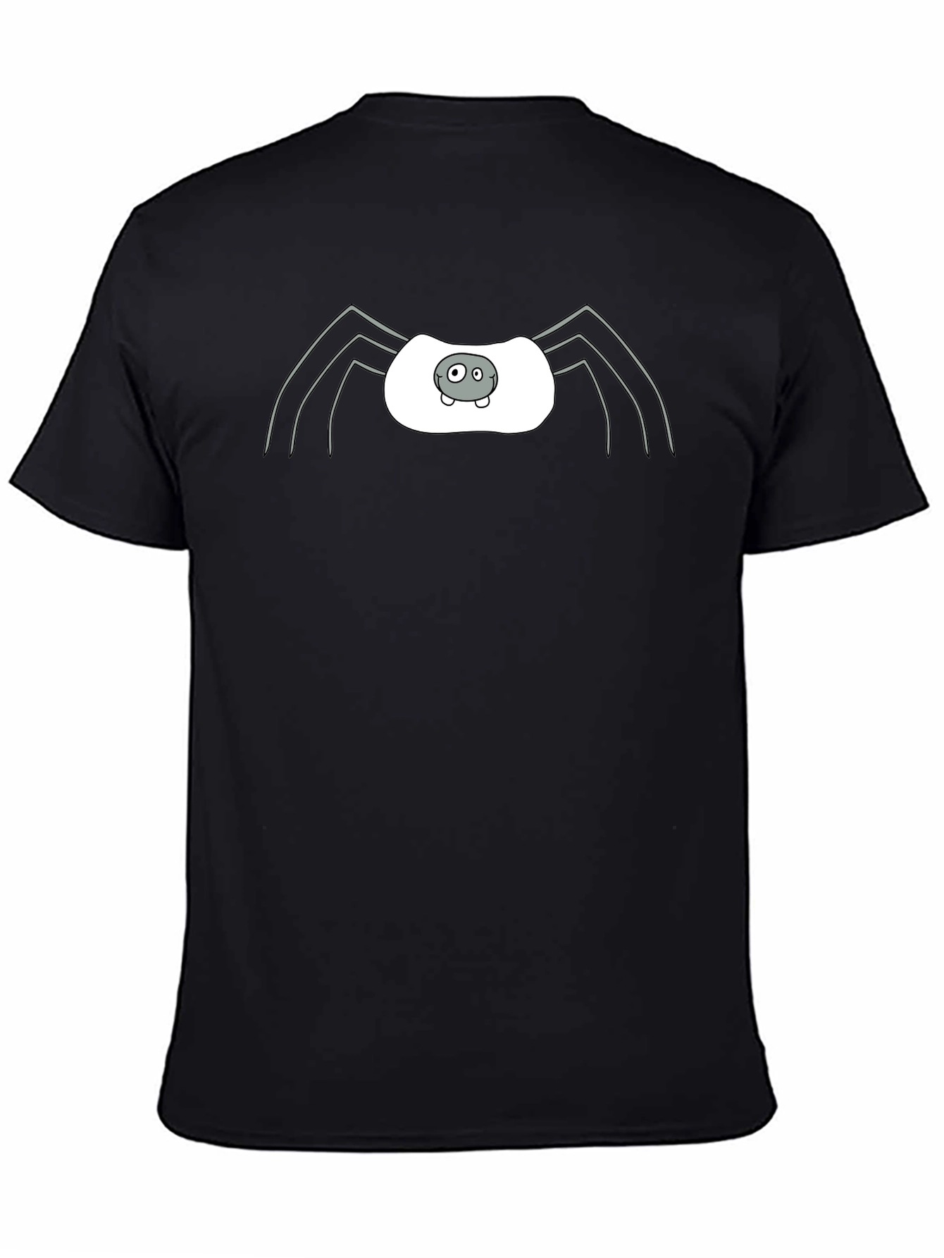 Whimsical Spider Graphic Tee - Black Cotton Blend