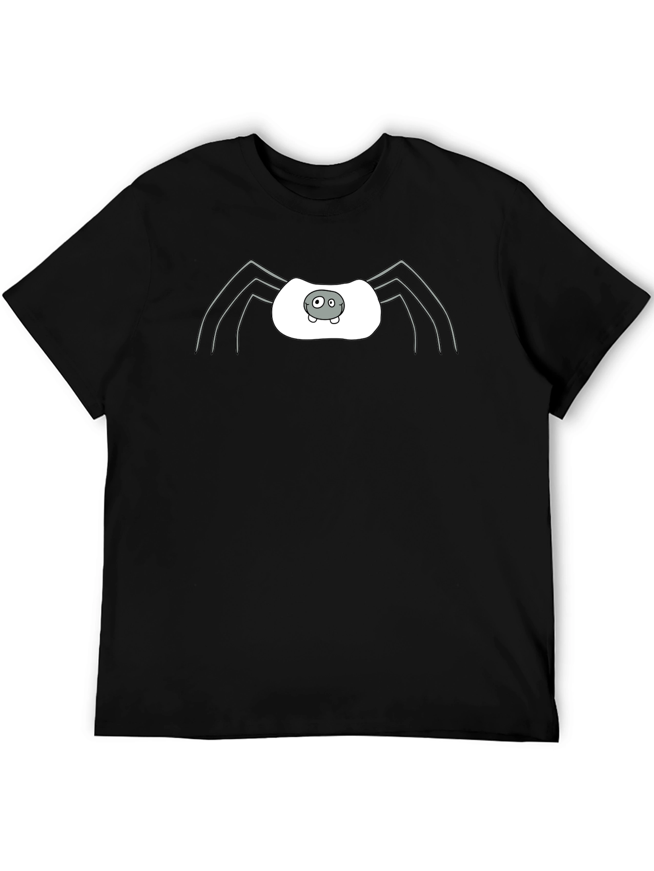 Whimsical Spider Graphic Tee - Black Cotton Blend
